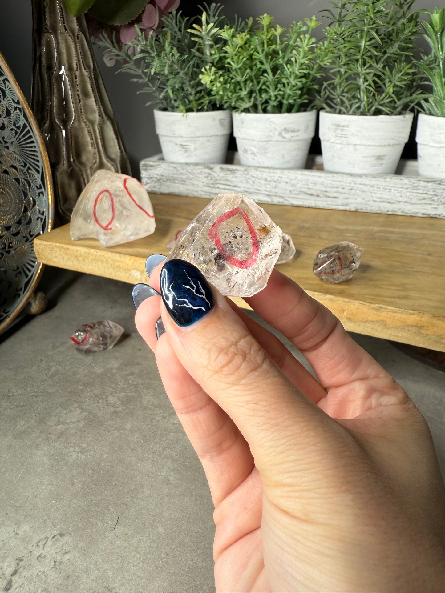 Visible Enhydro Quartz Crystal Freeforms
