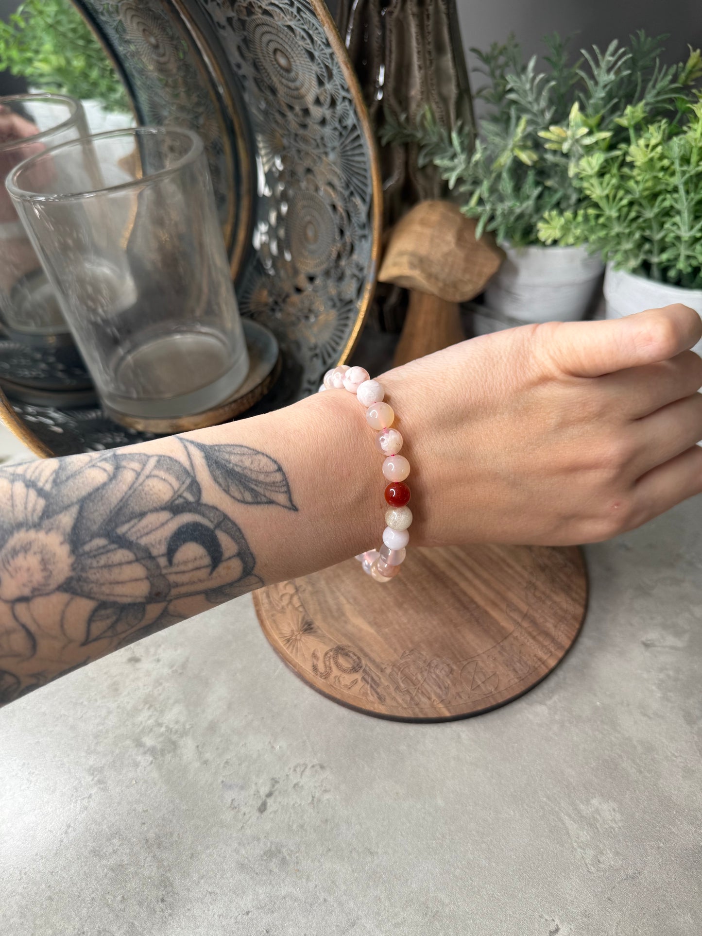 Agate Crystal Beaded Bracelet