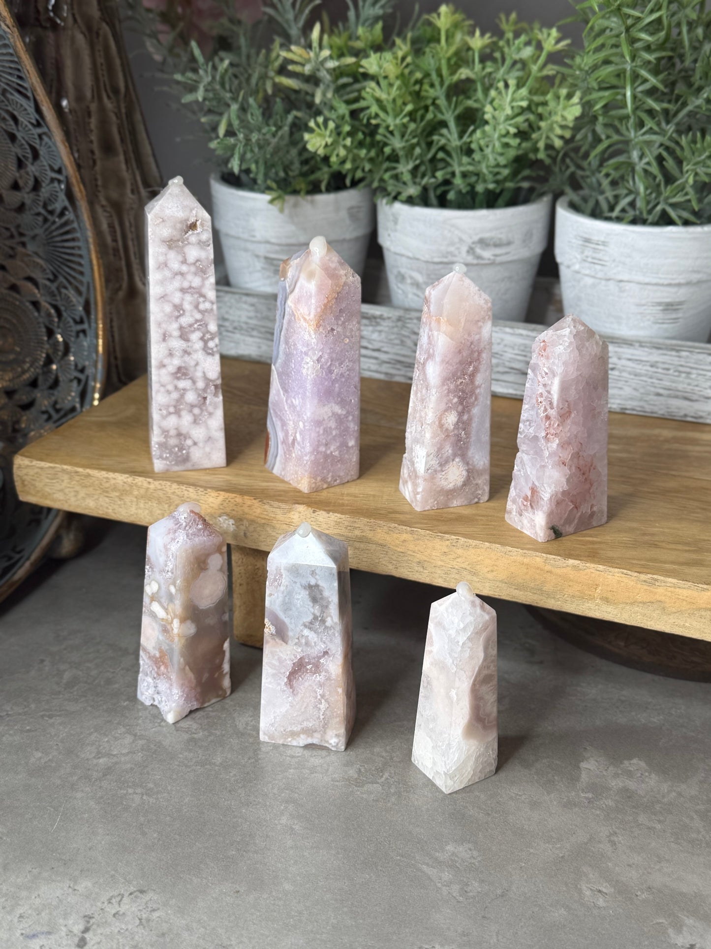 Pink Amethyst Agate Crystal Towers