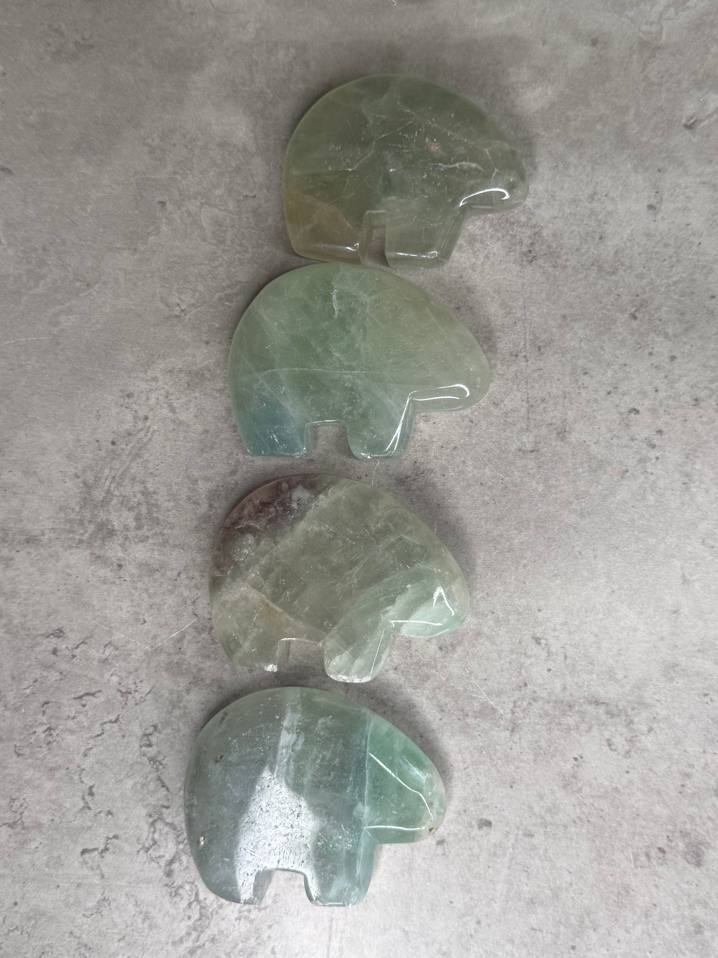 Fluorite Bear Crystal Carvings