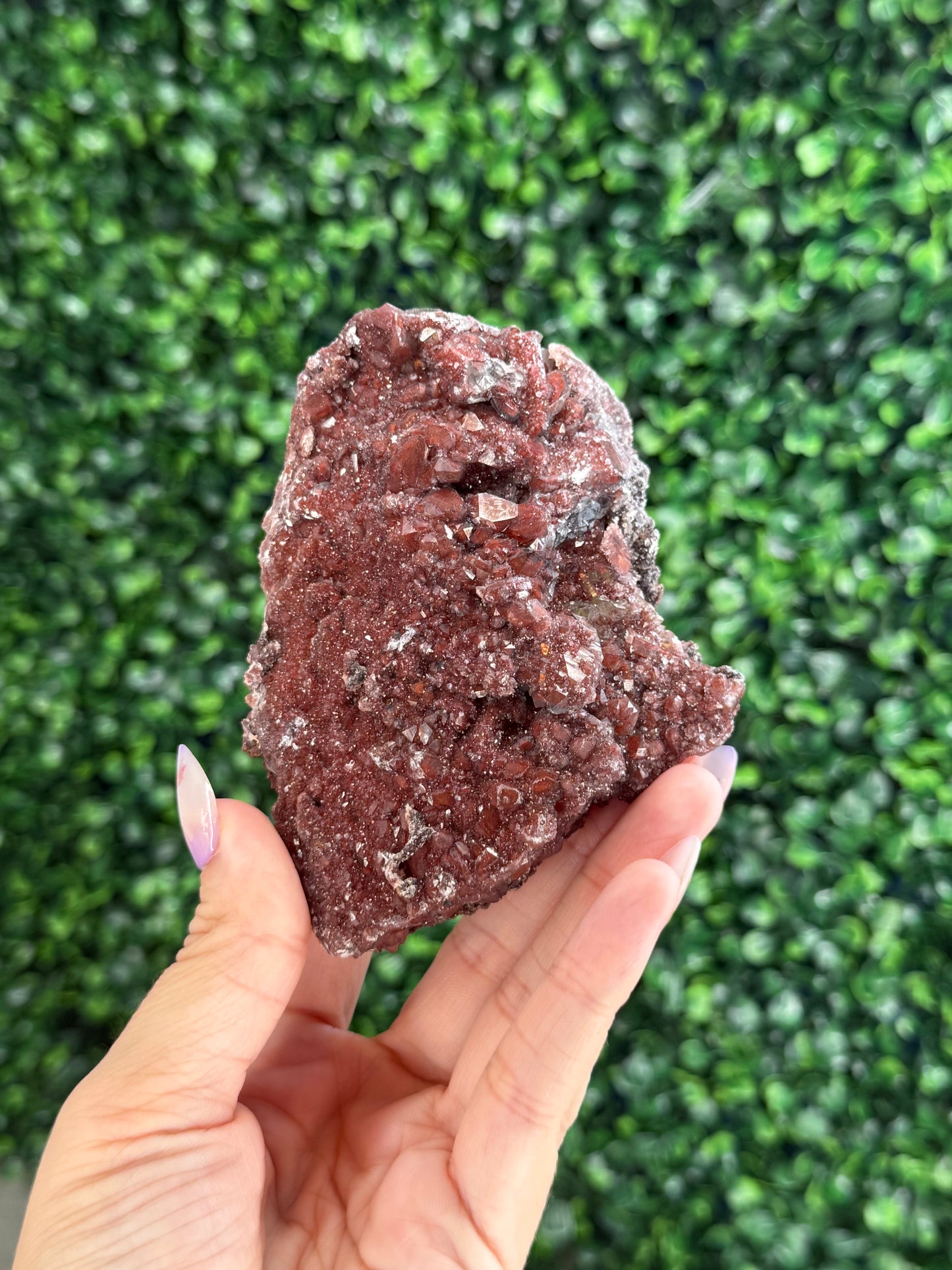 Red Hematite Quartz Crystal Specimen - Morocco D