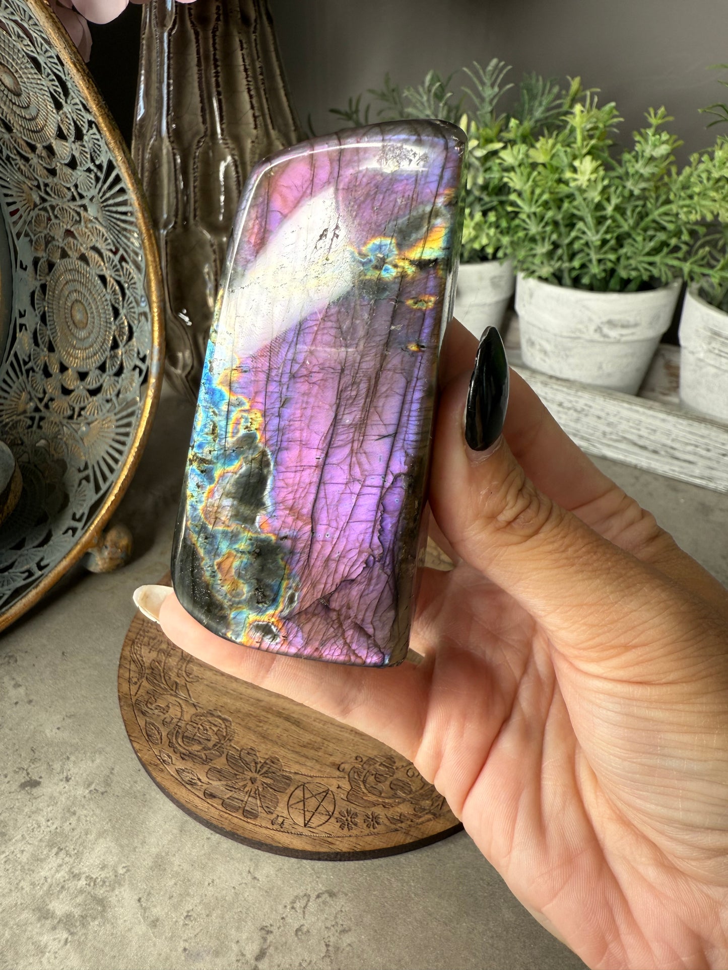 Purple Flash Labradorite Crystal Freeform