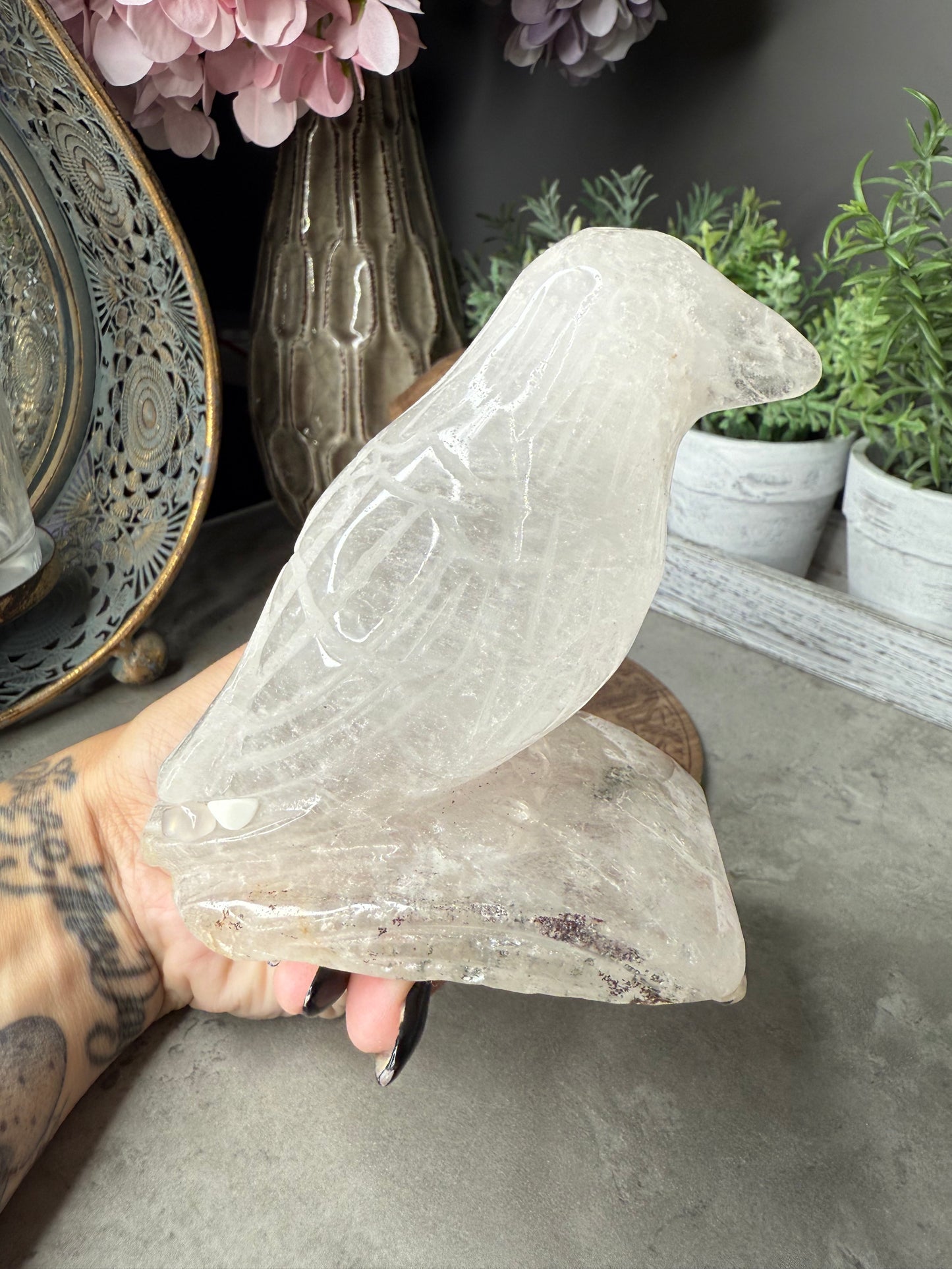 Garden Quartz Bird Crystal Carving