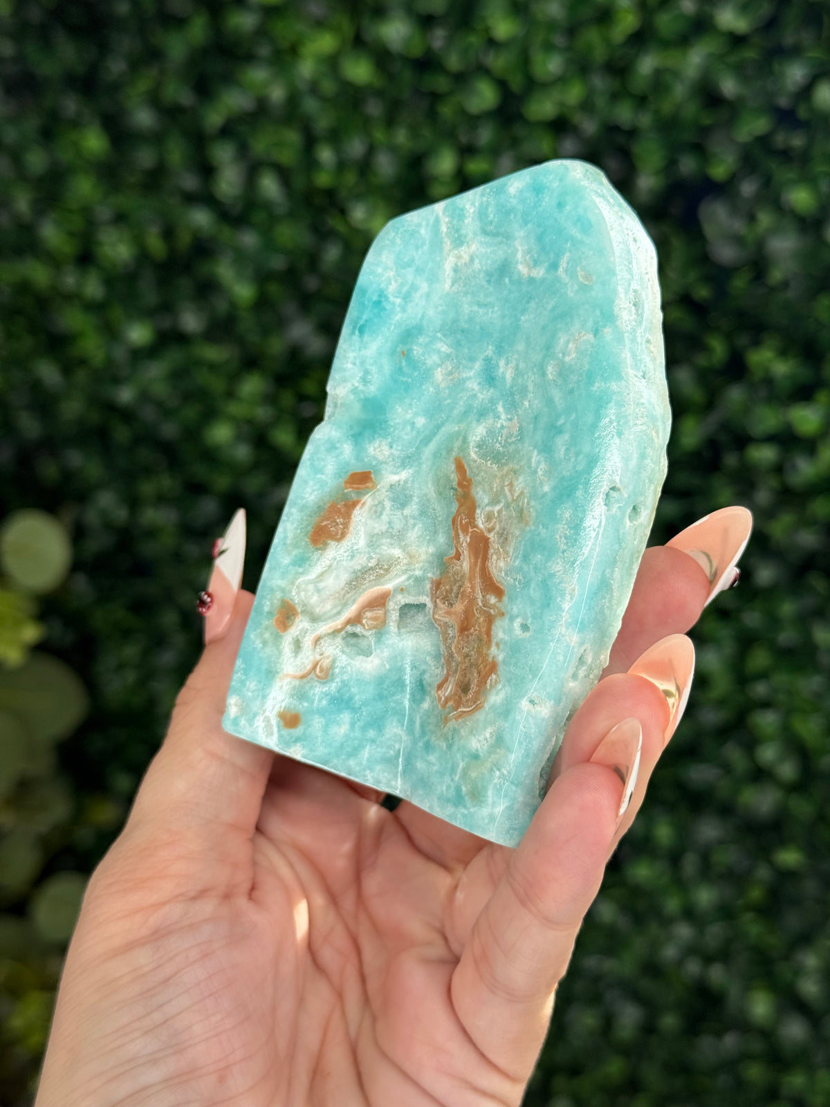 Half polish Blue Aragonite Freeform - W
