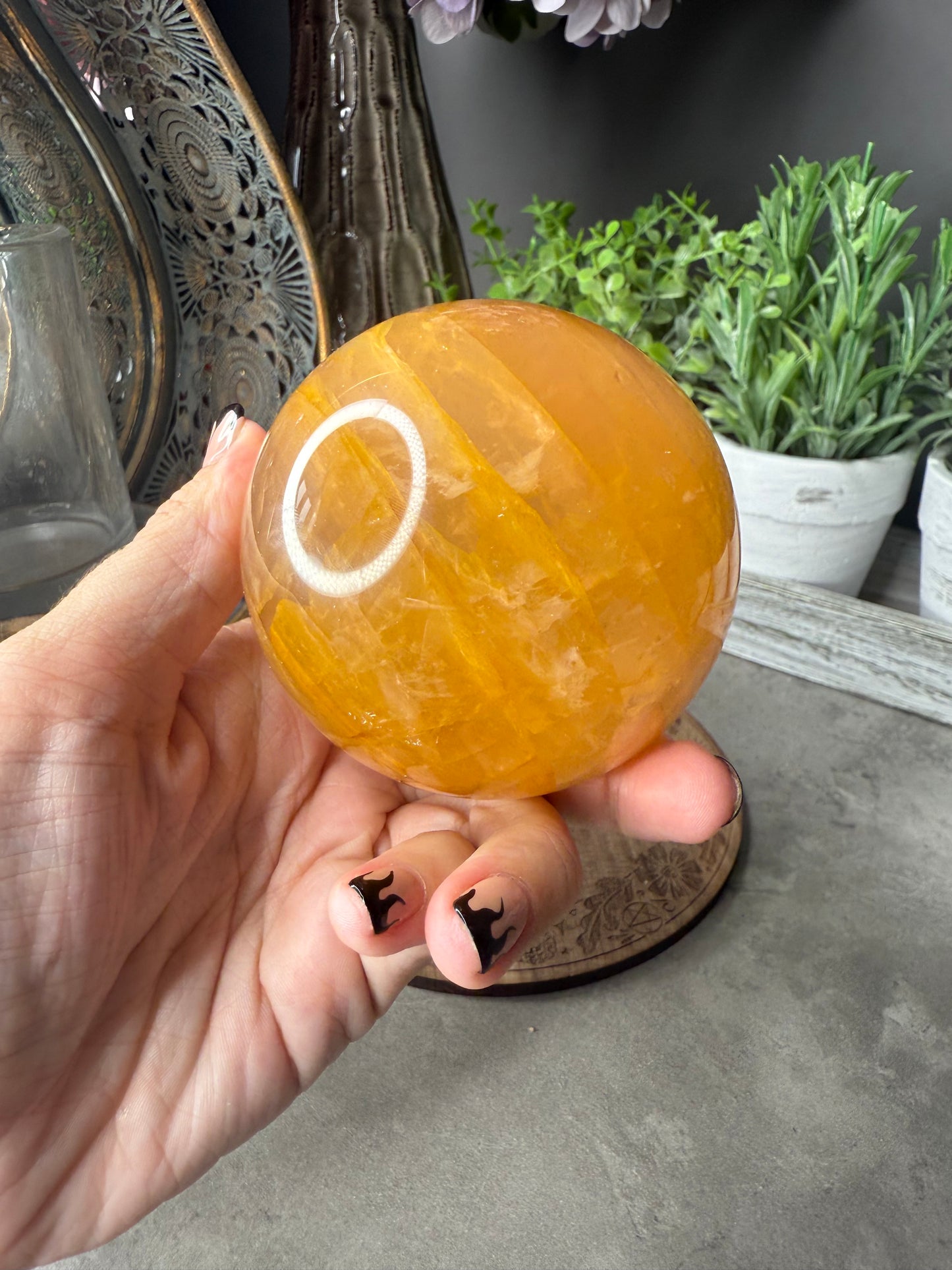 Starlight Golden Healer Quartz Crystal Sphere - Six Star Asterism - 309g