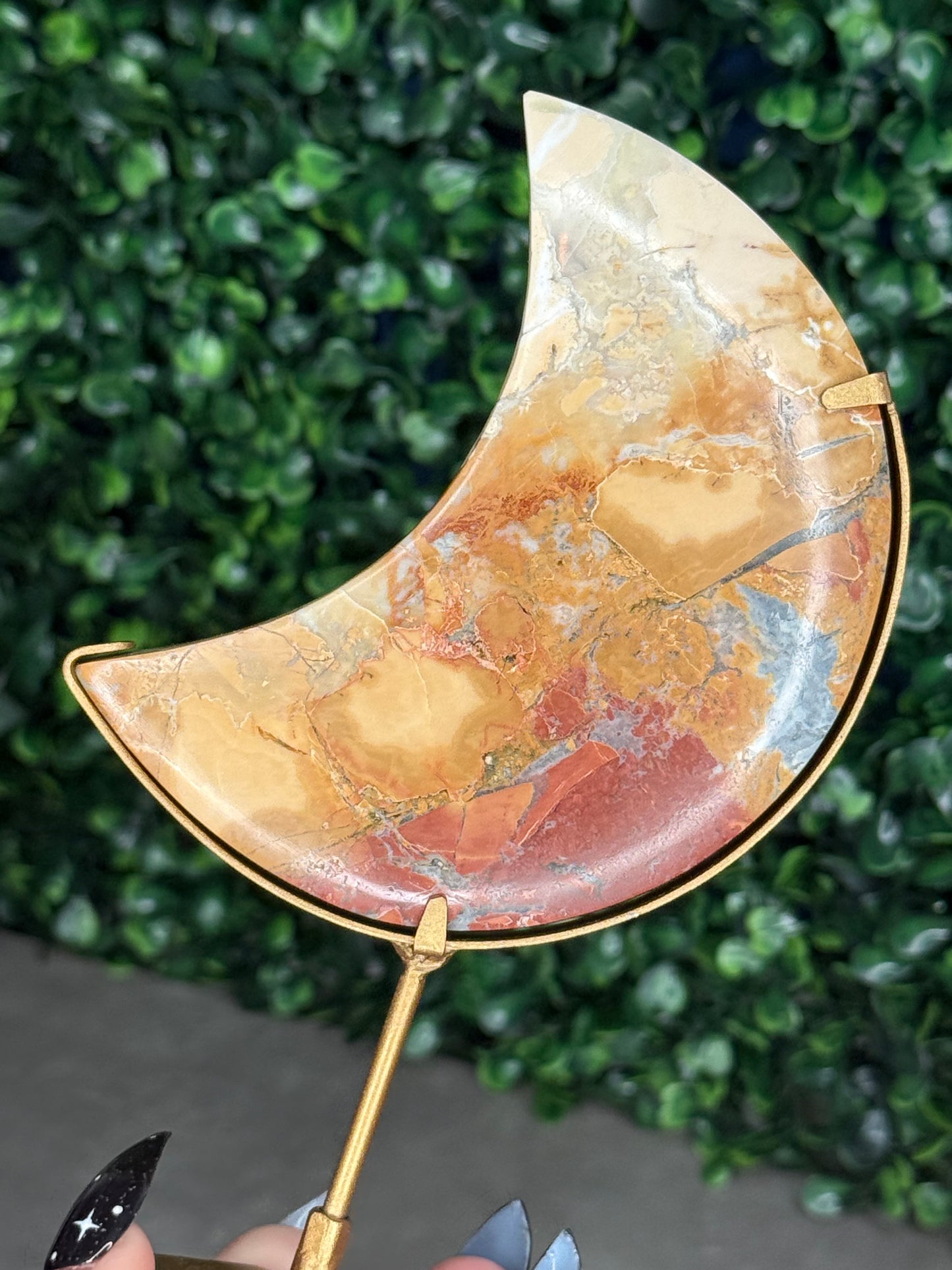 Brecciated Jasper Moon Crystal Carving - Indonesia
