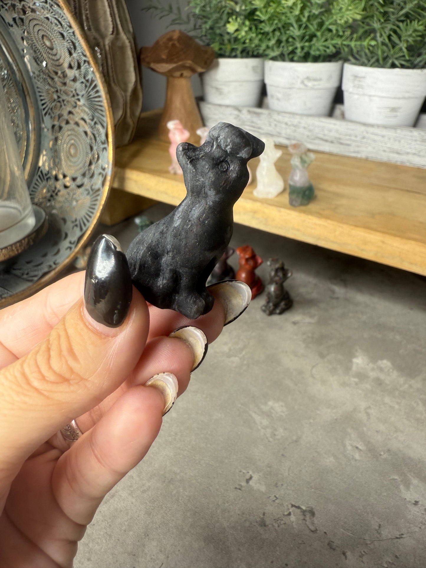 Butterfly Cat Crystal Carvings