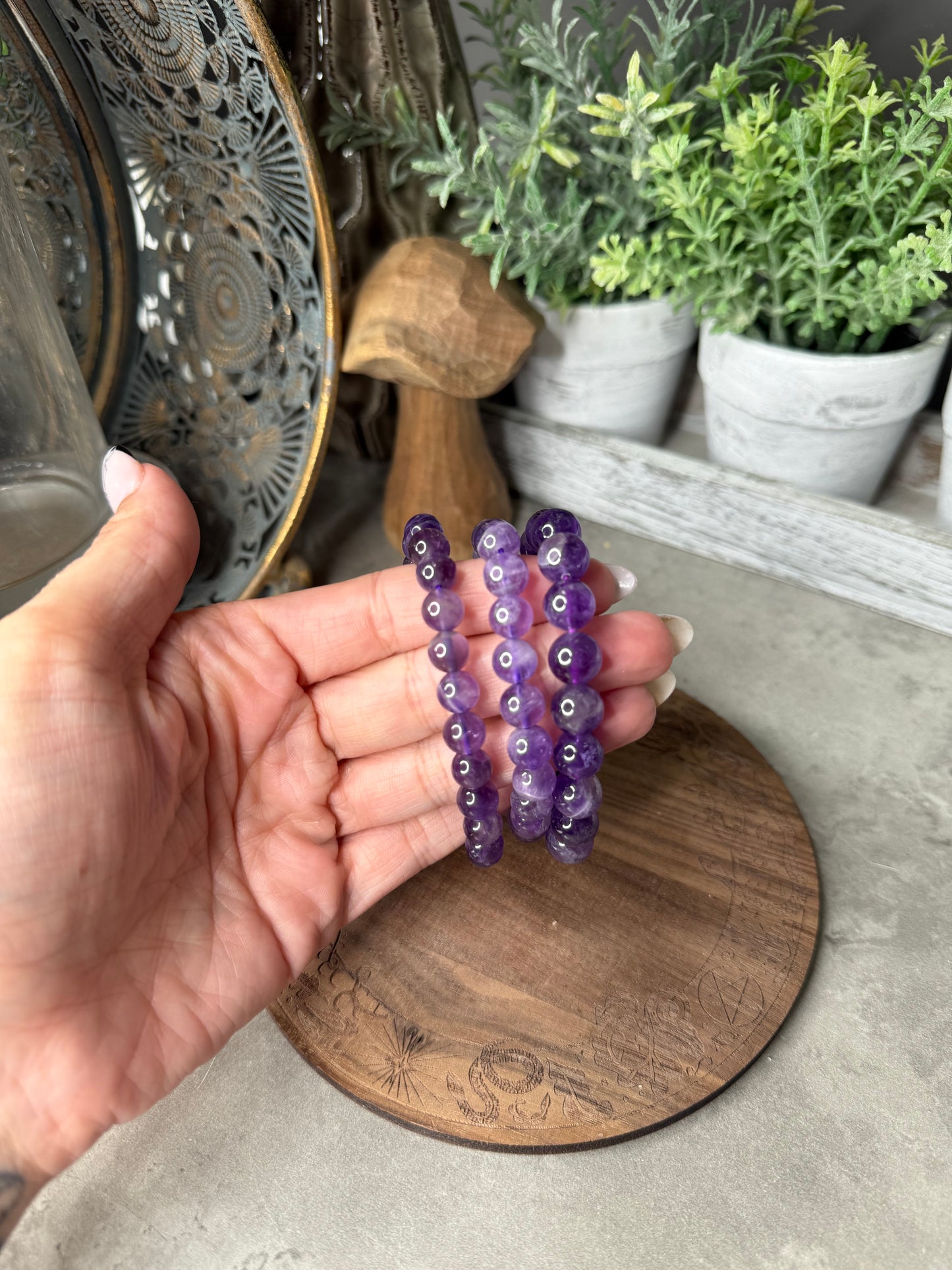 Amethyst Beaded Bracelet