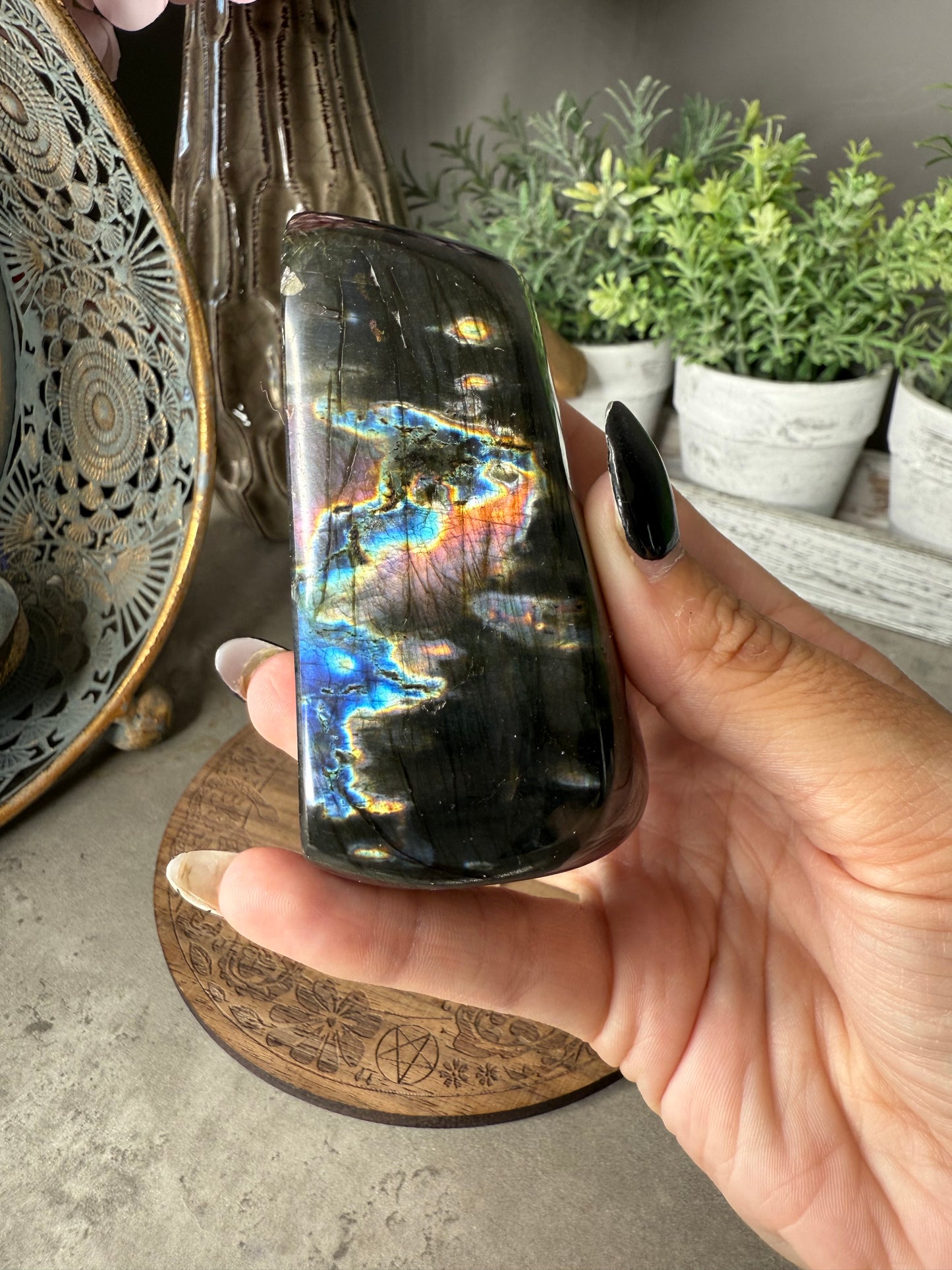 Purple Flash Labradorite Crystal Freeform