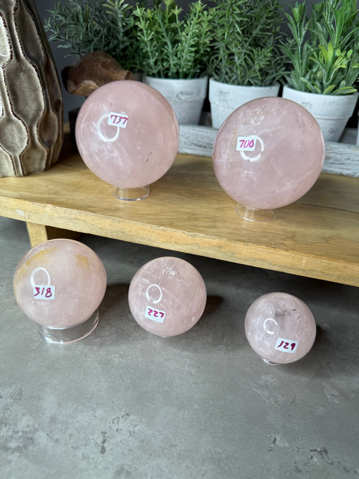 Rose Quartz Crystal Spheres Dendritic