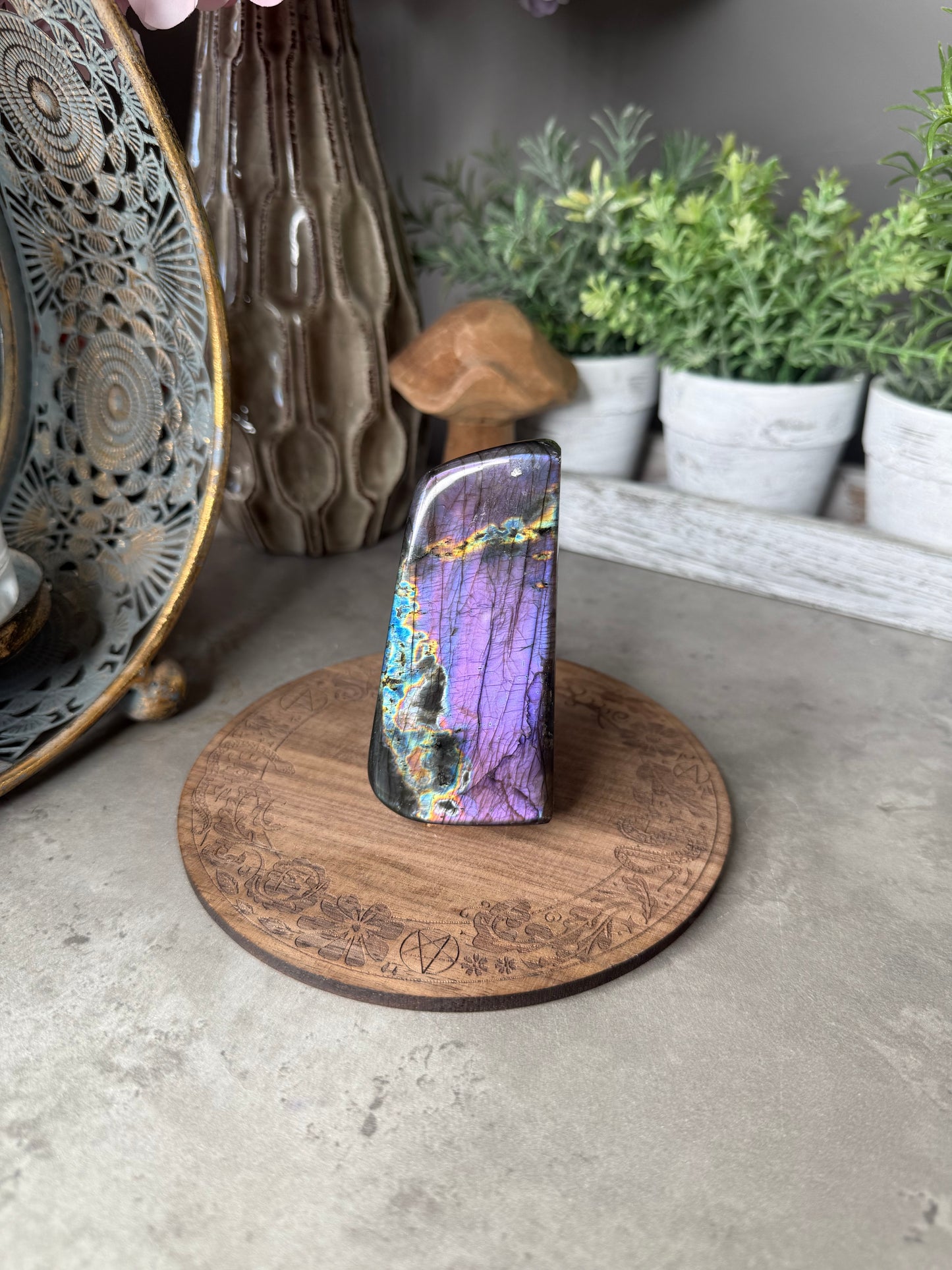 Purple Flash Labradorite Crystal Freeform