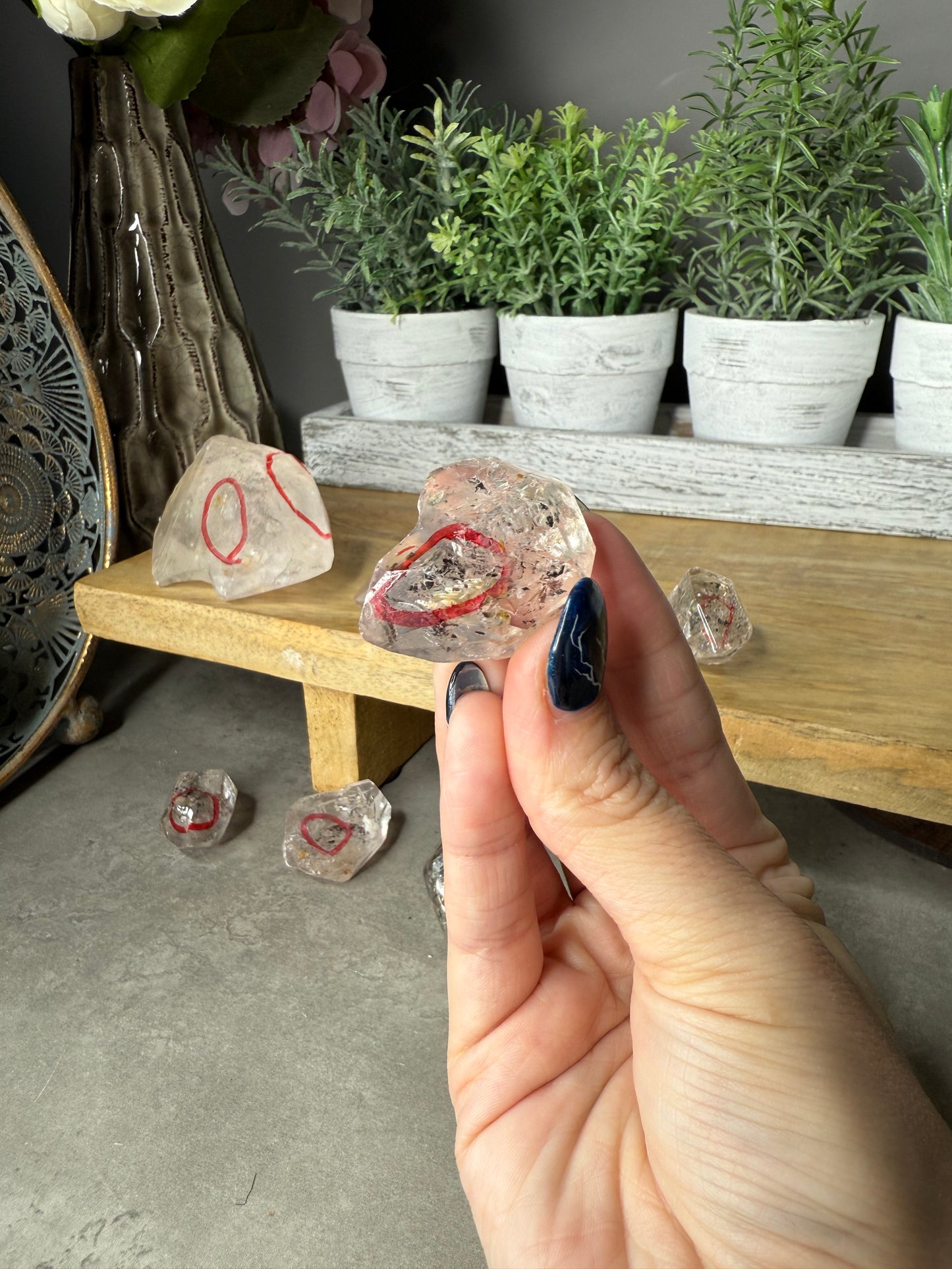 Visible Enhydro Quartz Crystal Freeforms