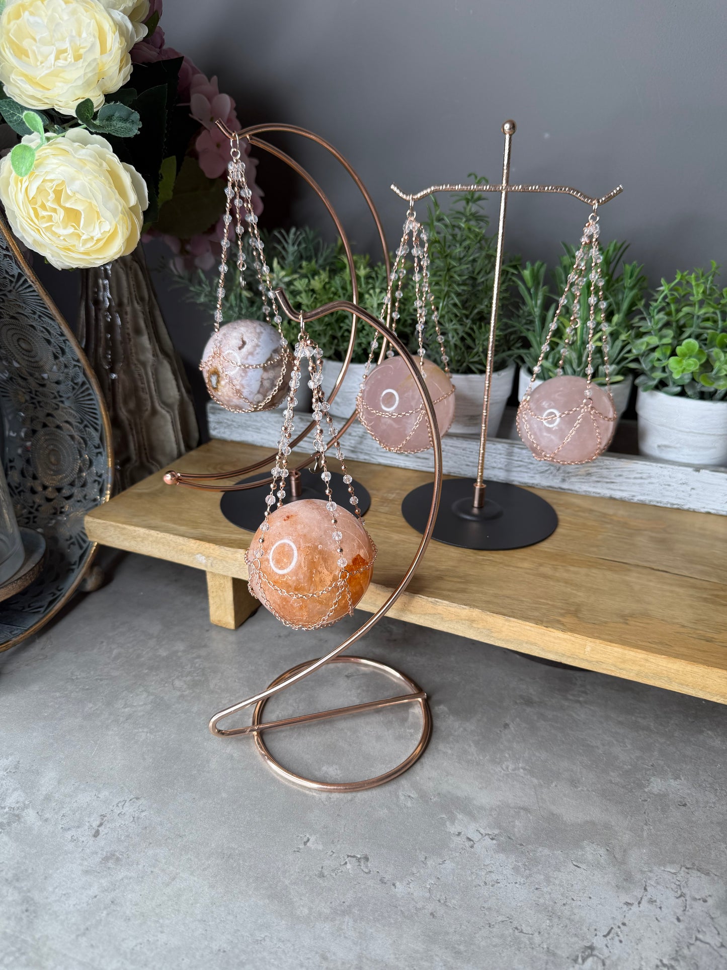 Crescent Moon Crystal Sphere Holder Stand