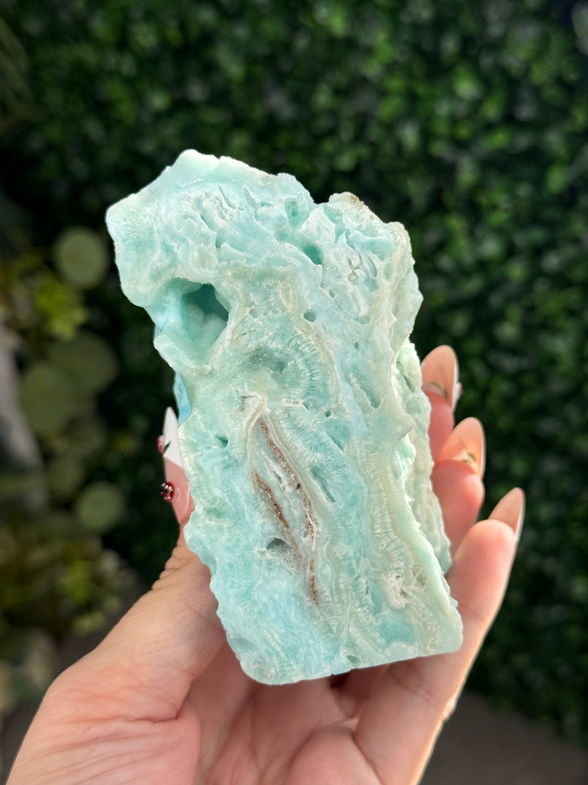Half polish Blue Aragonite Freeform - X