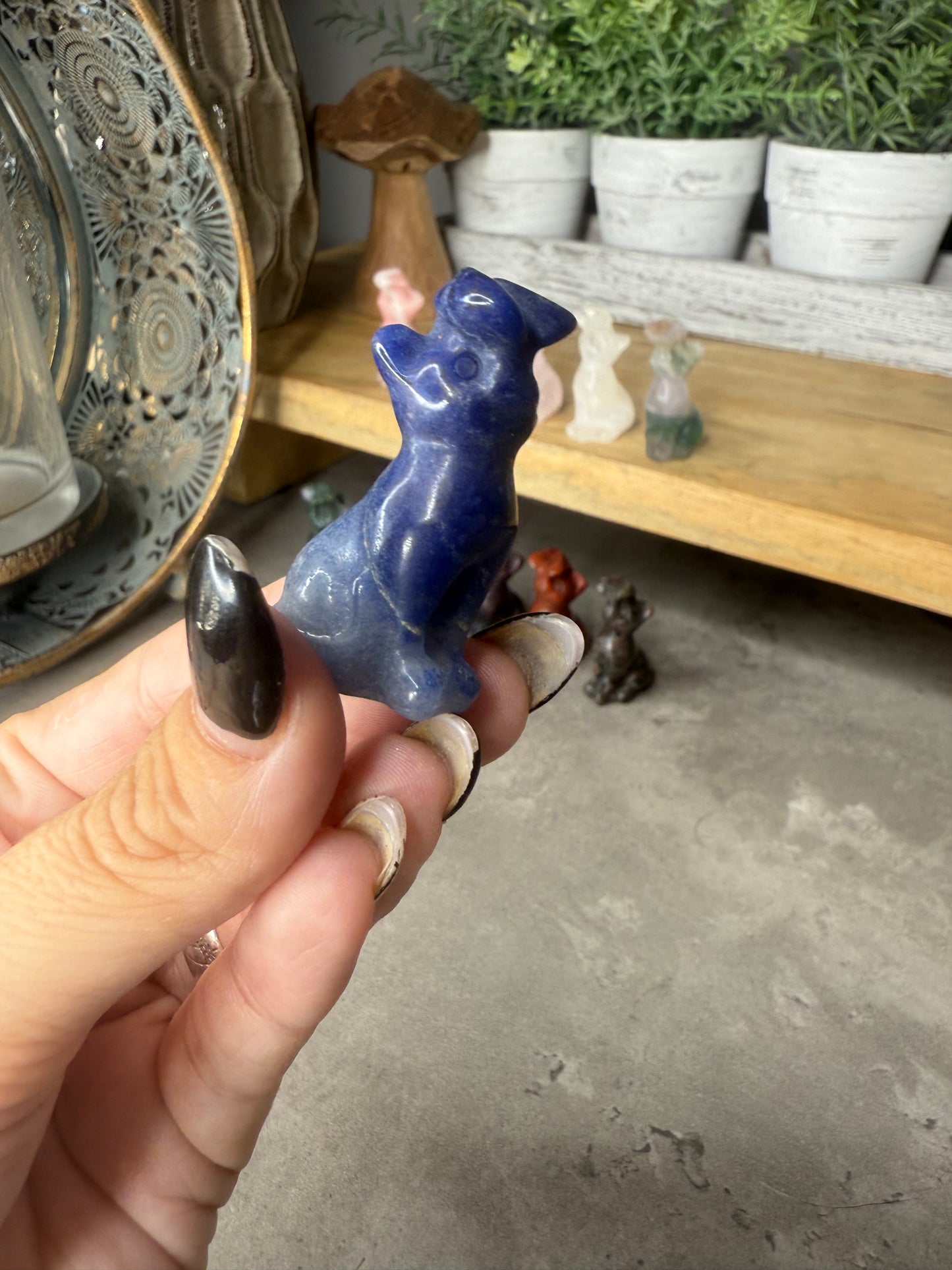 Butterfly Cat Crystal Carvings