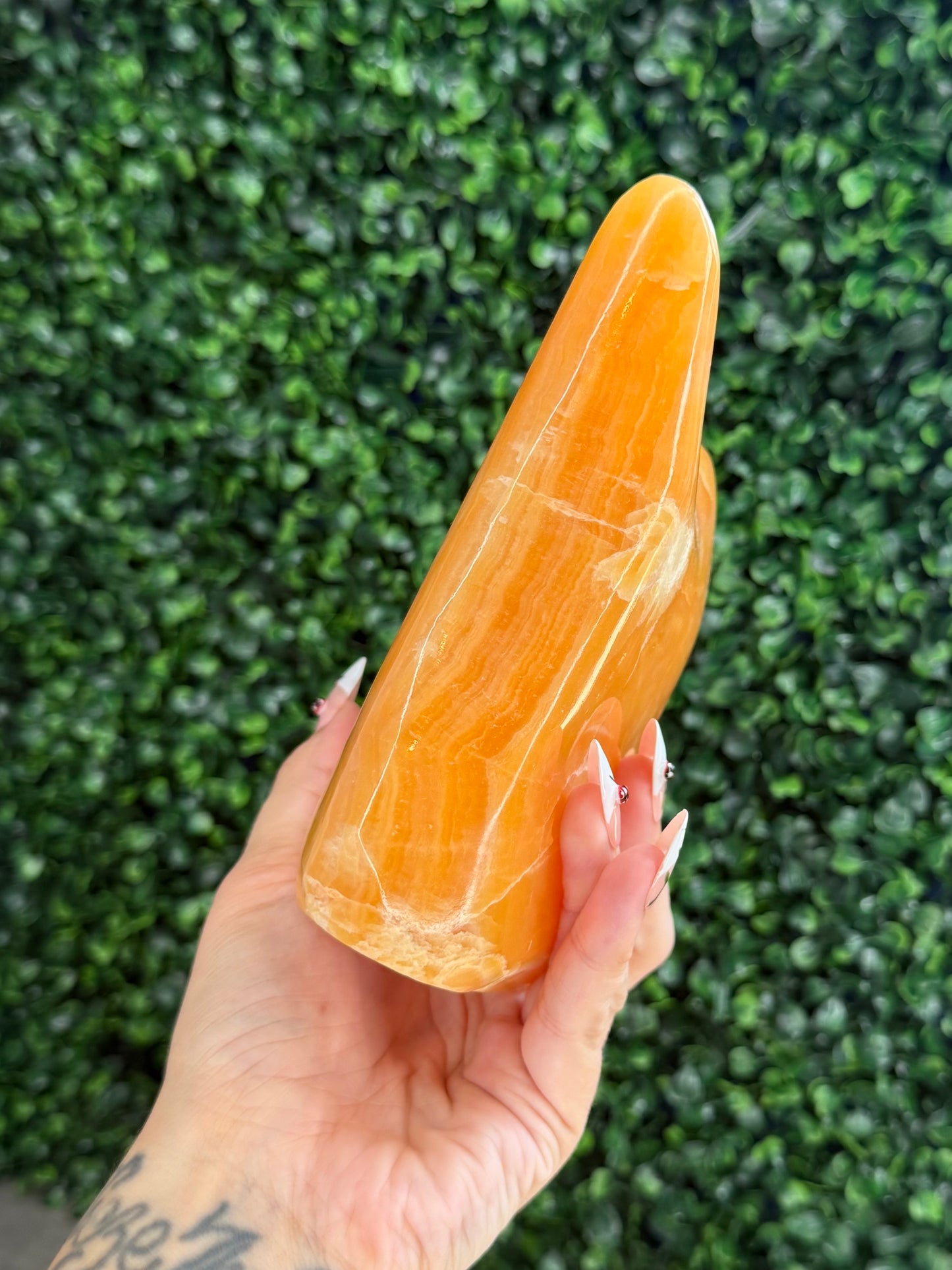 XL Orange Calcite Polished Freeform Crystal Carvings from India G 1.6kg