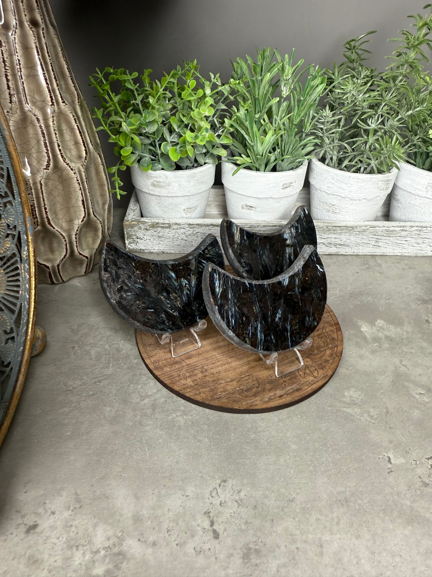 Astrophyllite Firework Stone Crystal Carving Moons