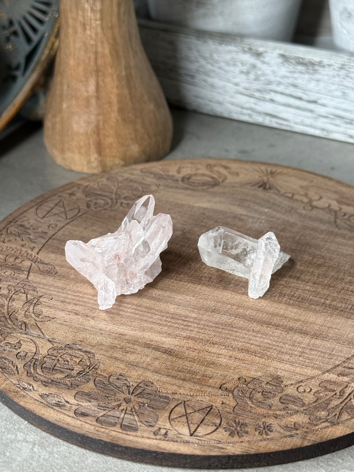 Colombian Lemurian Pink Quartz Crystal Specimens