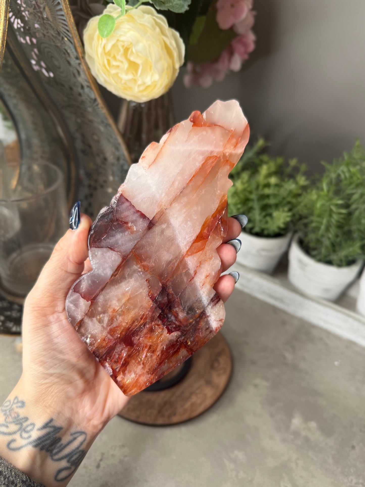 Fire Quartz Crystal Nine Tail Fox Statement Piece