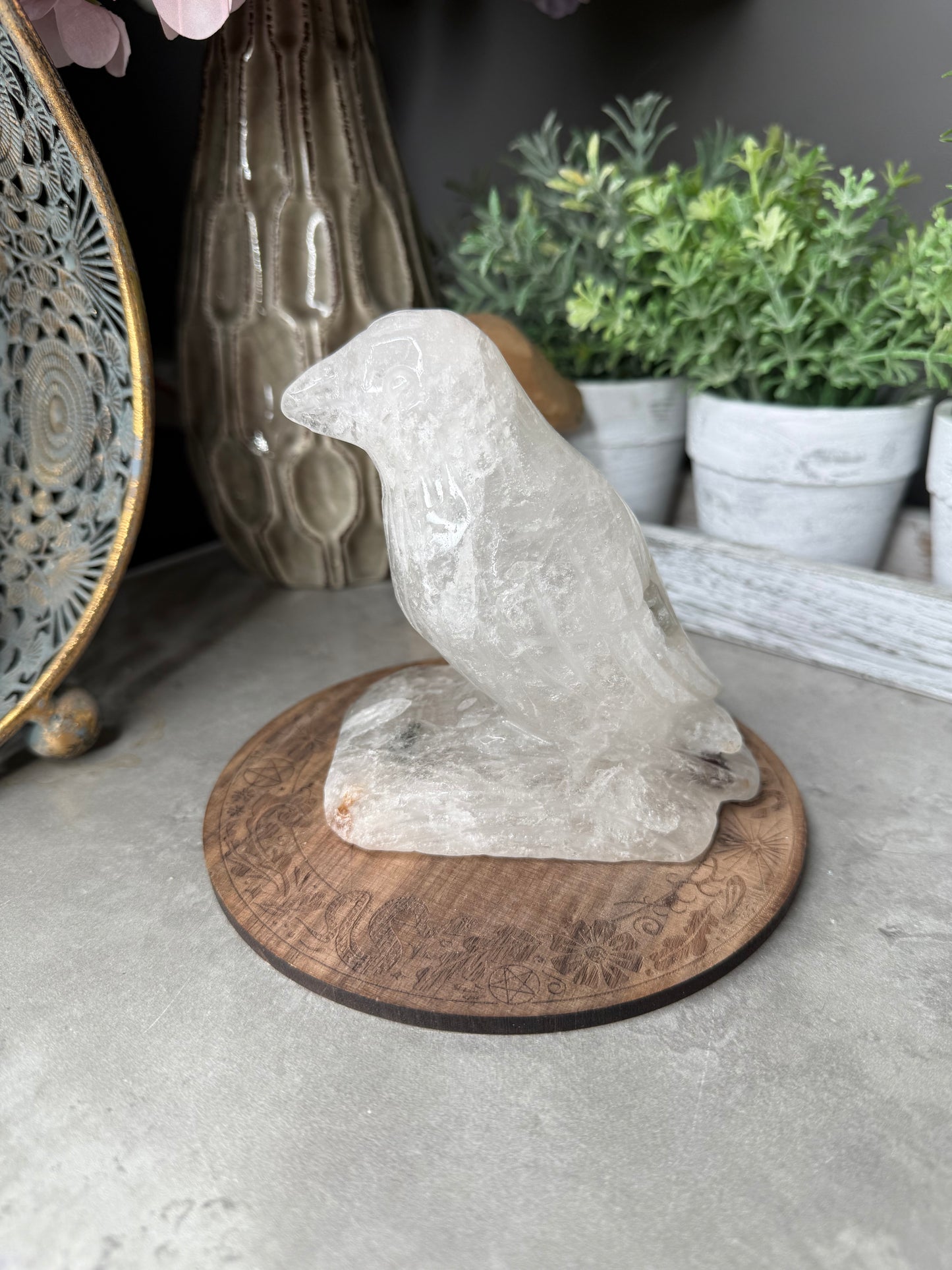 Garden Quartz Bird Crystal Carving