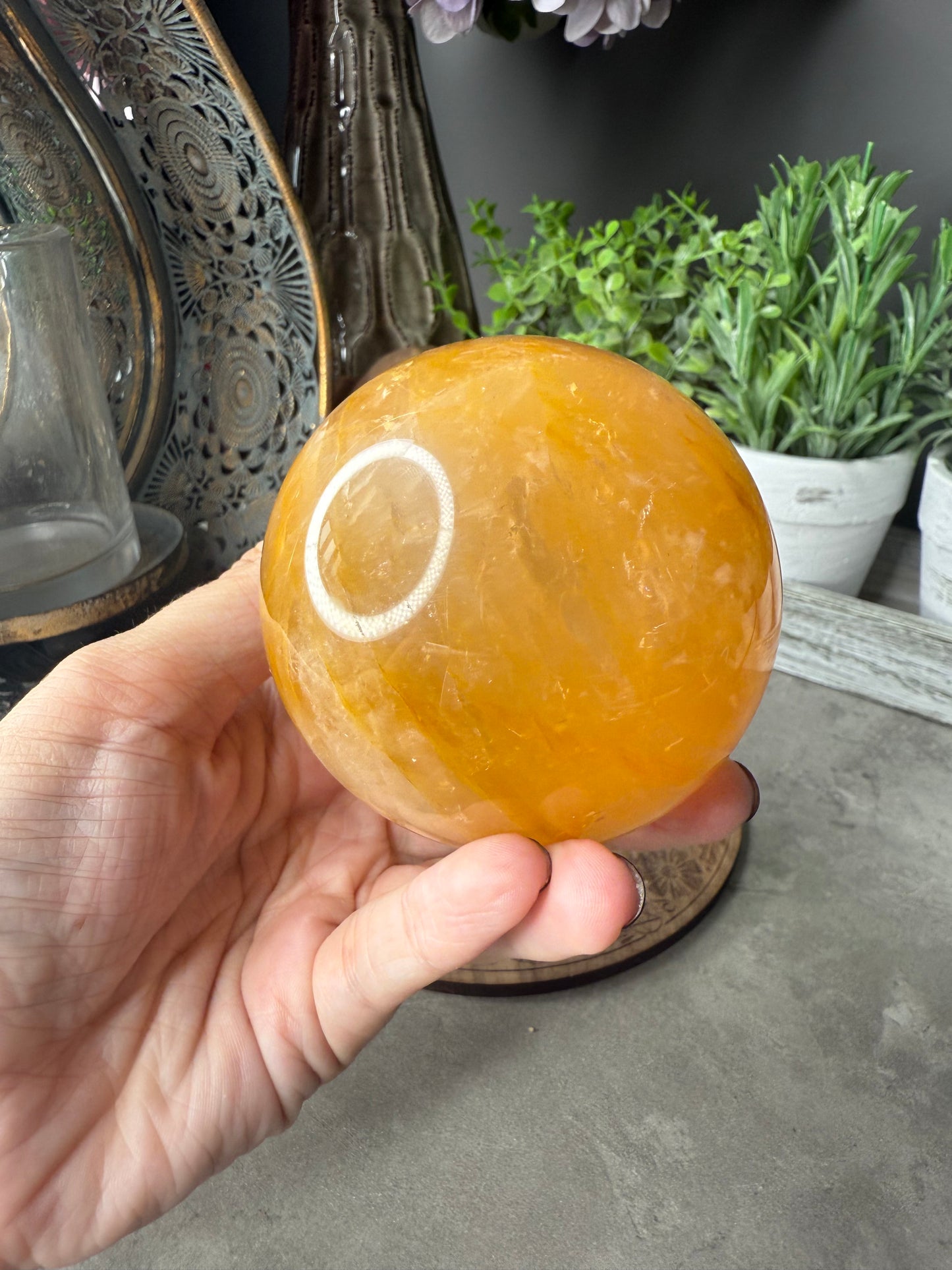 Starlight Golden Healer Quartz Crystal Sphere - Six Star Asterism - 309g