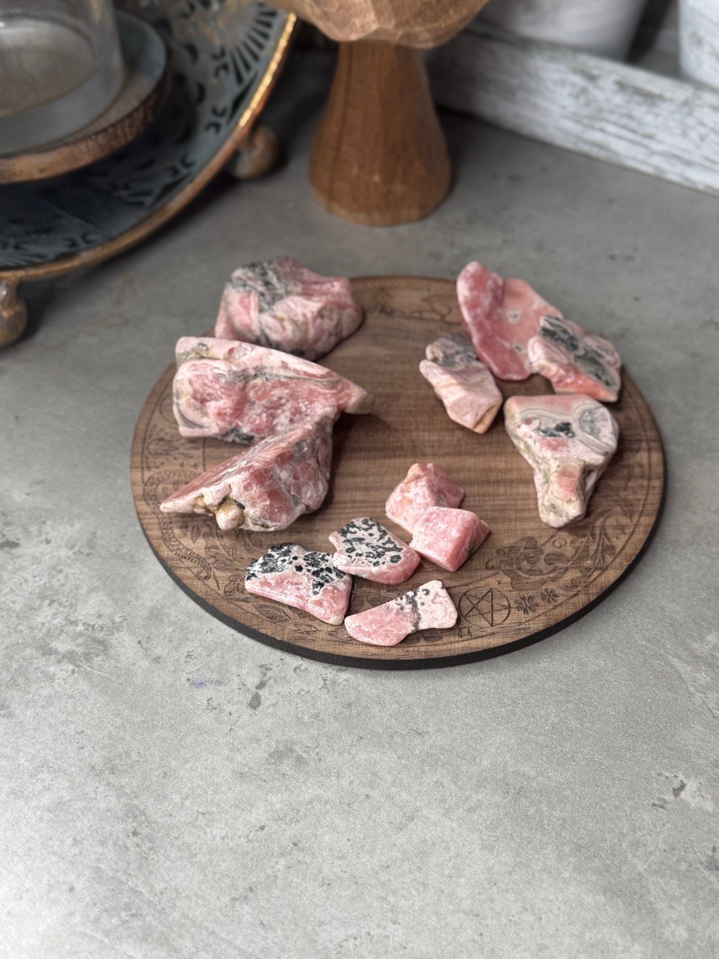 Rhodochrosite Crystal Tumbles and Chips