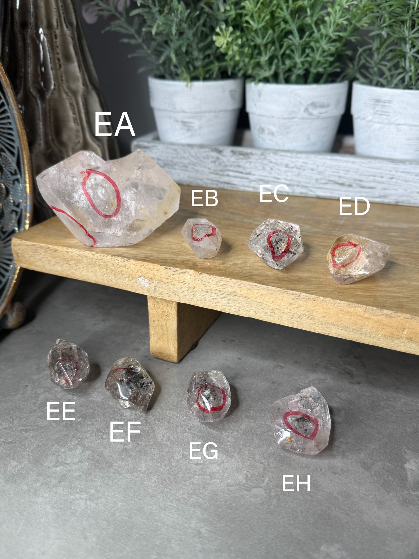 Visible Enhydro Quartz Crystal Freeforms