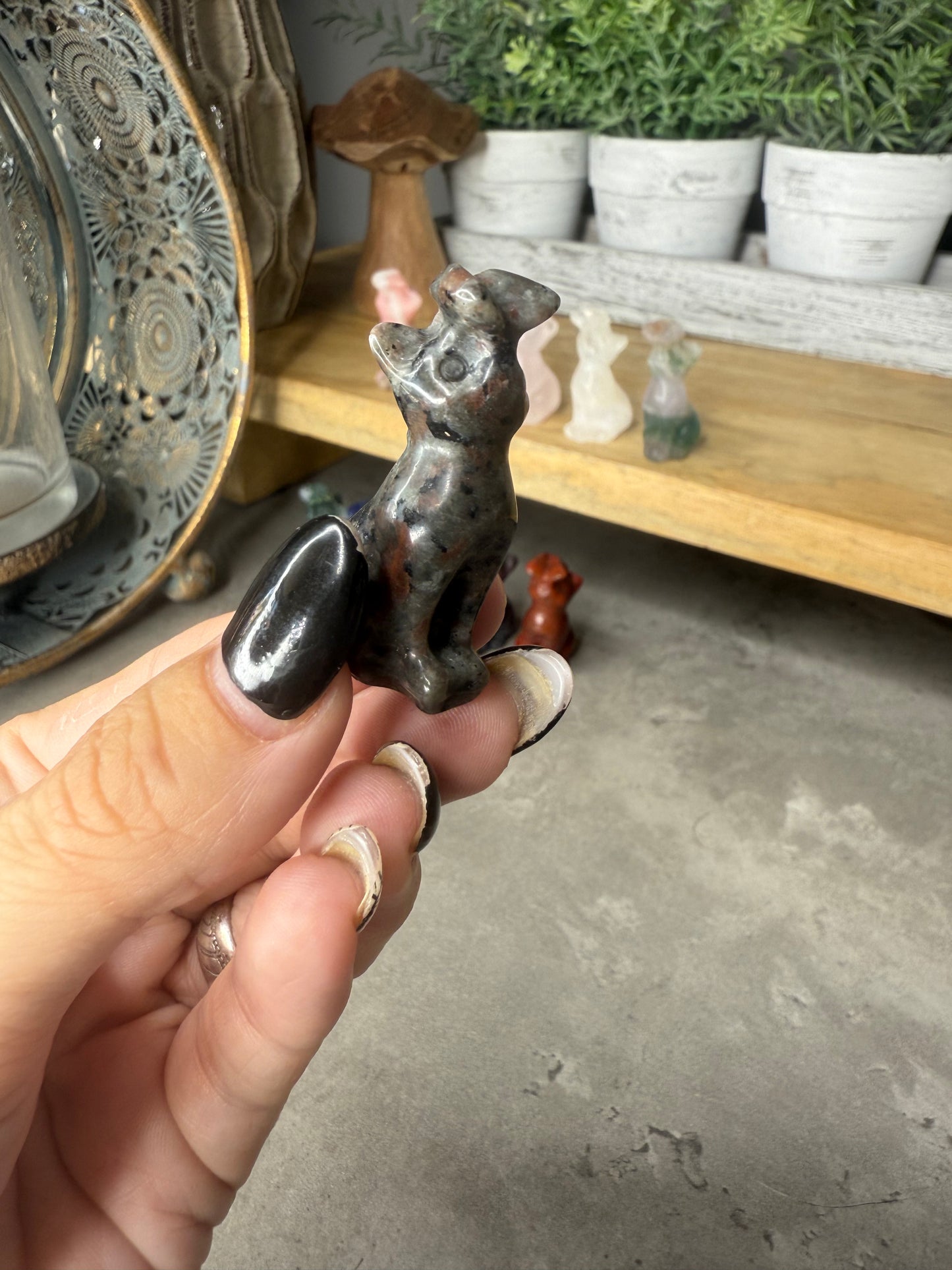 Butterfly Cat Crystal Carvings