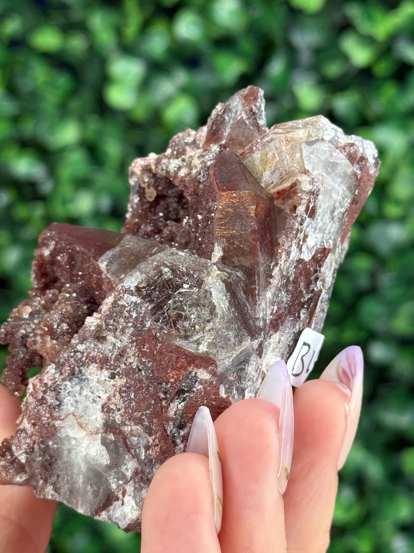 Red Hematite Quartz Crystal Specimen - Morocco B
