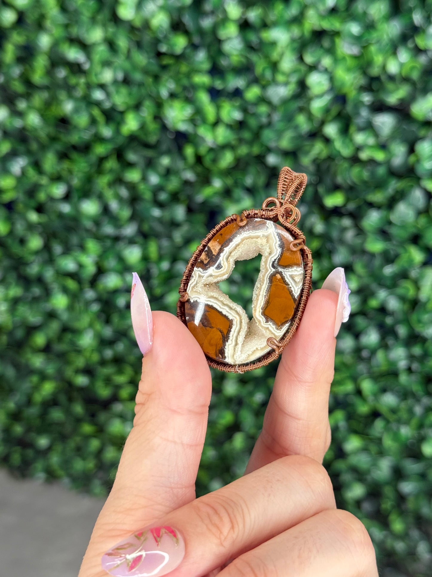Wire Wrapped Brecciated Jasper Pendant from Indonesia