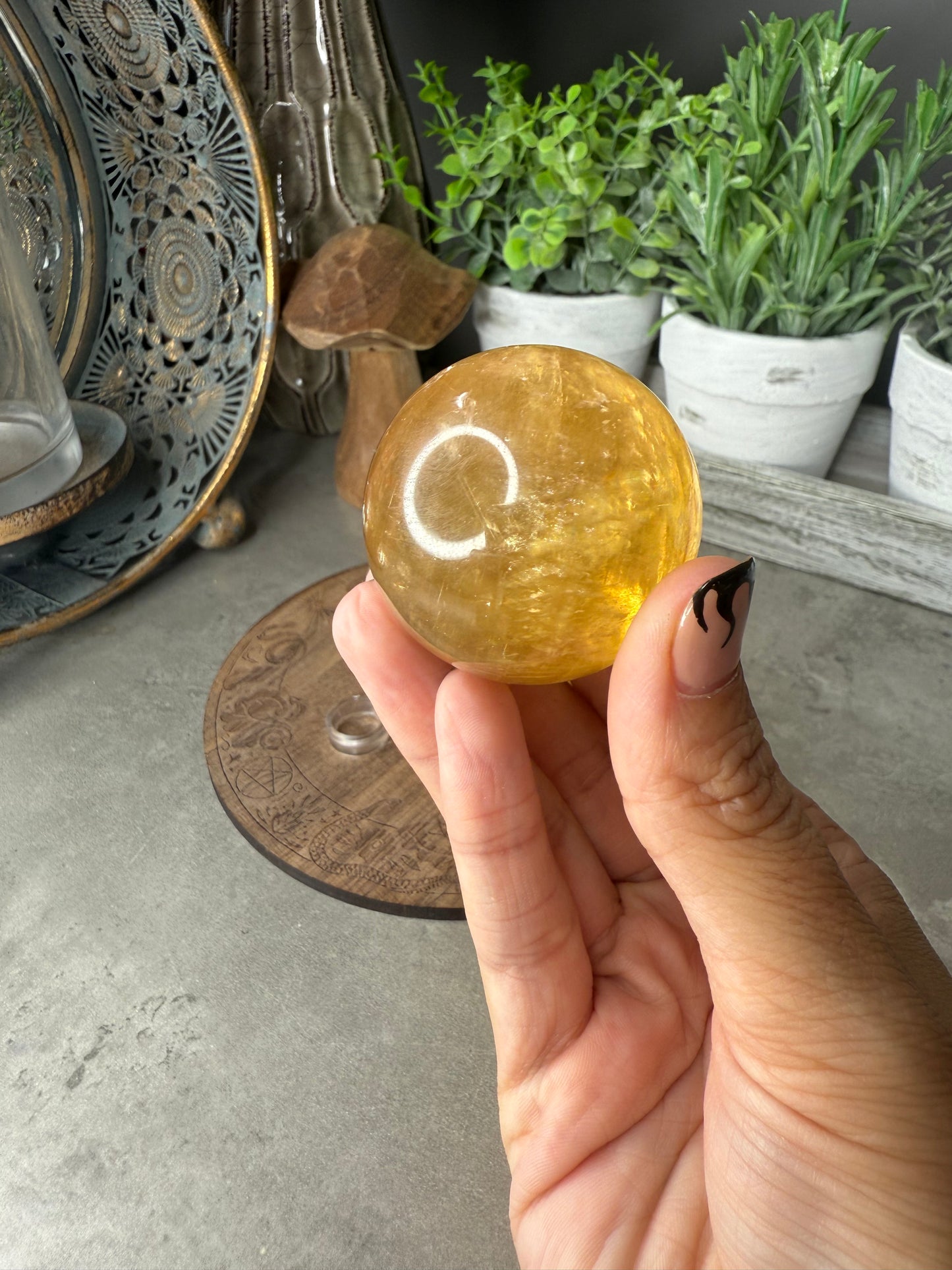 AAA Honey Calcite Crystal Spheres