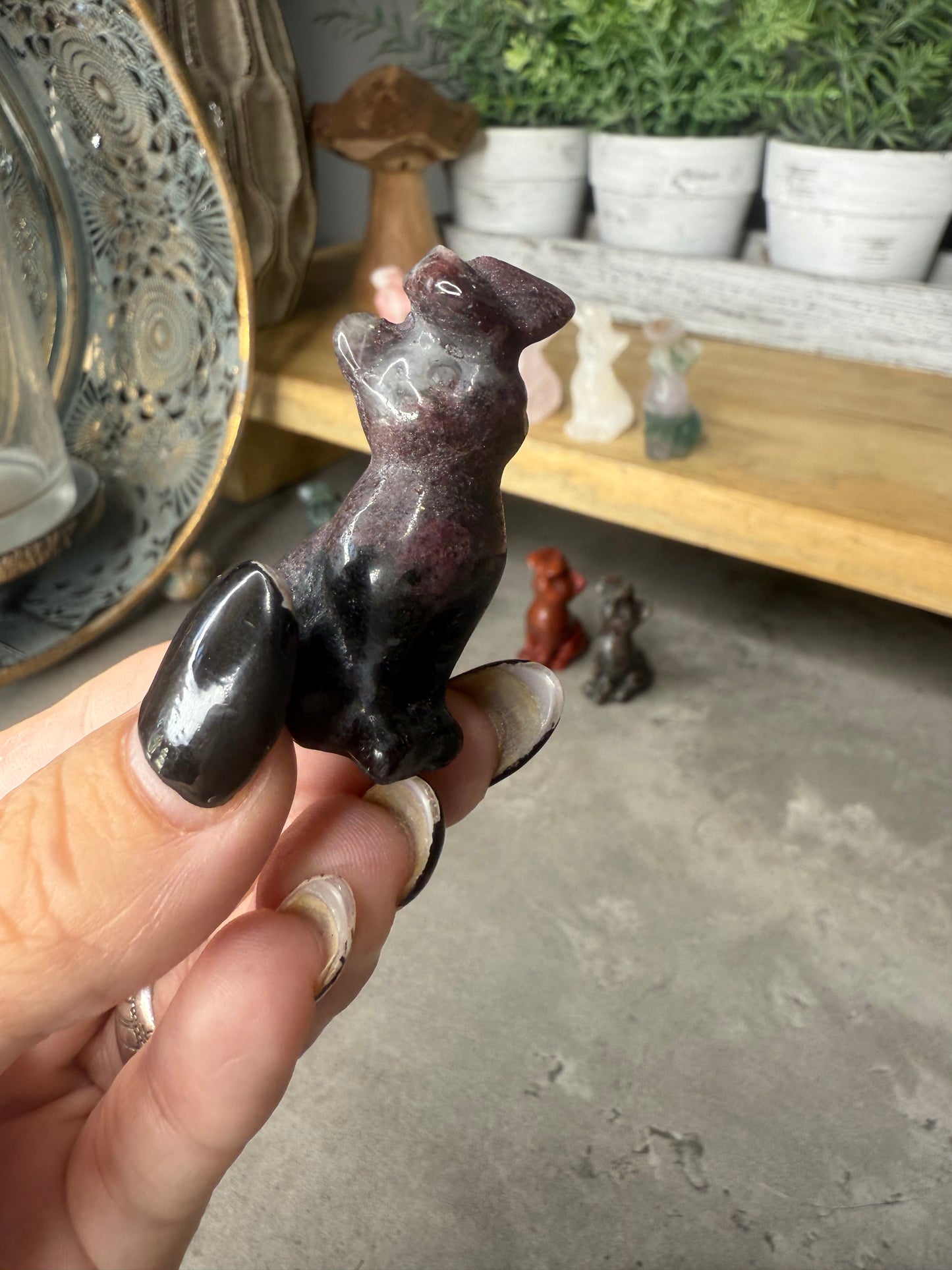 Butterfly Cat Crystal Carvings