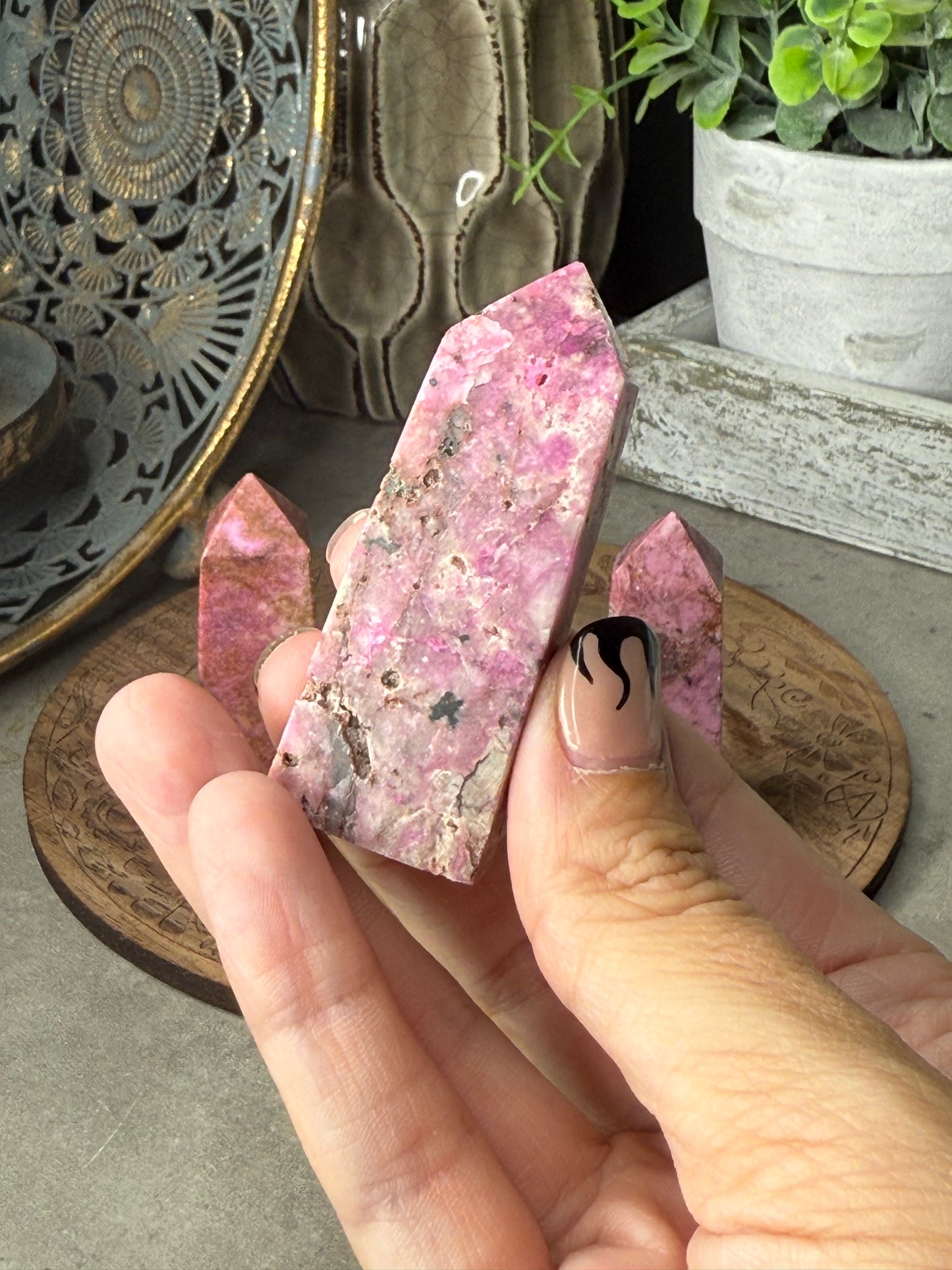 Cobalt Calcite Crystal Towers