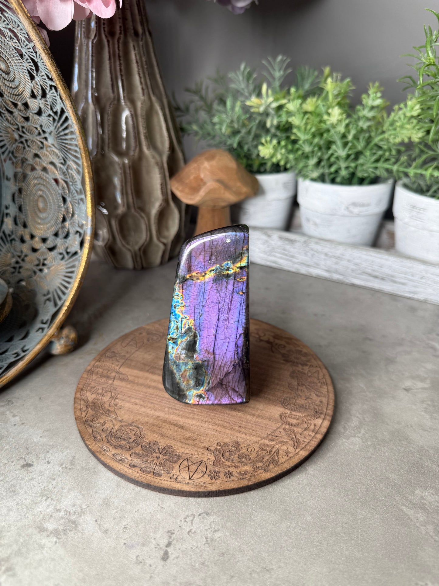 Purple Flash Labradorite Crystal Freeform