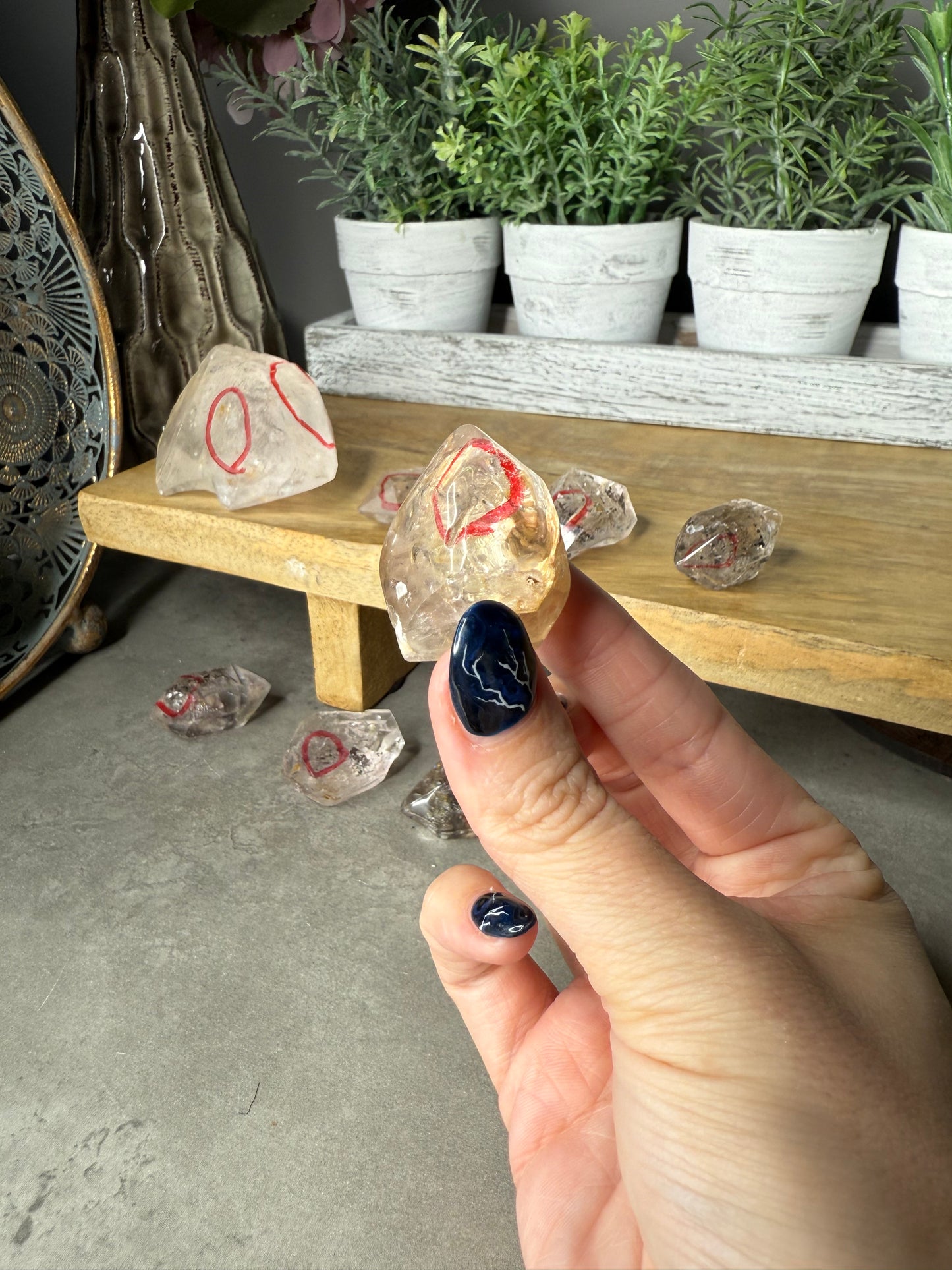 Visible Enhydro Quartz Crystal Freeforms