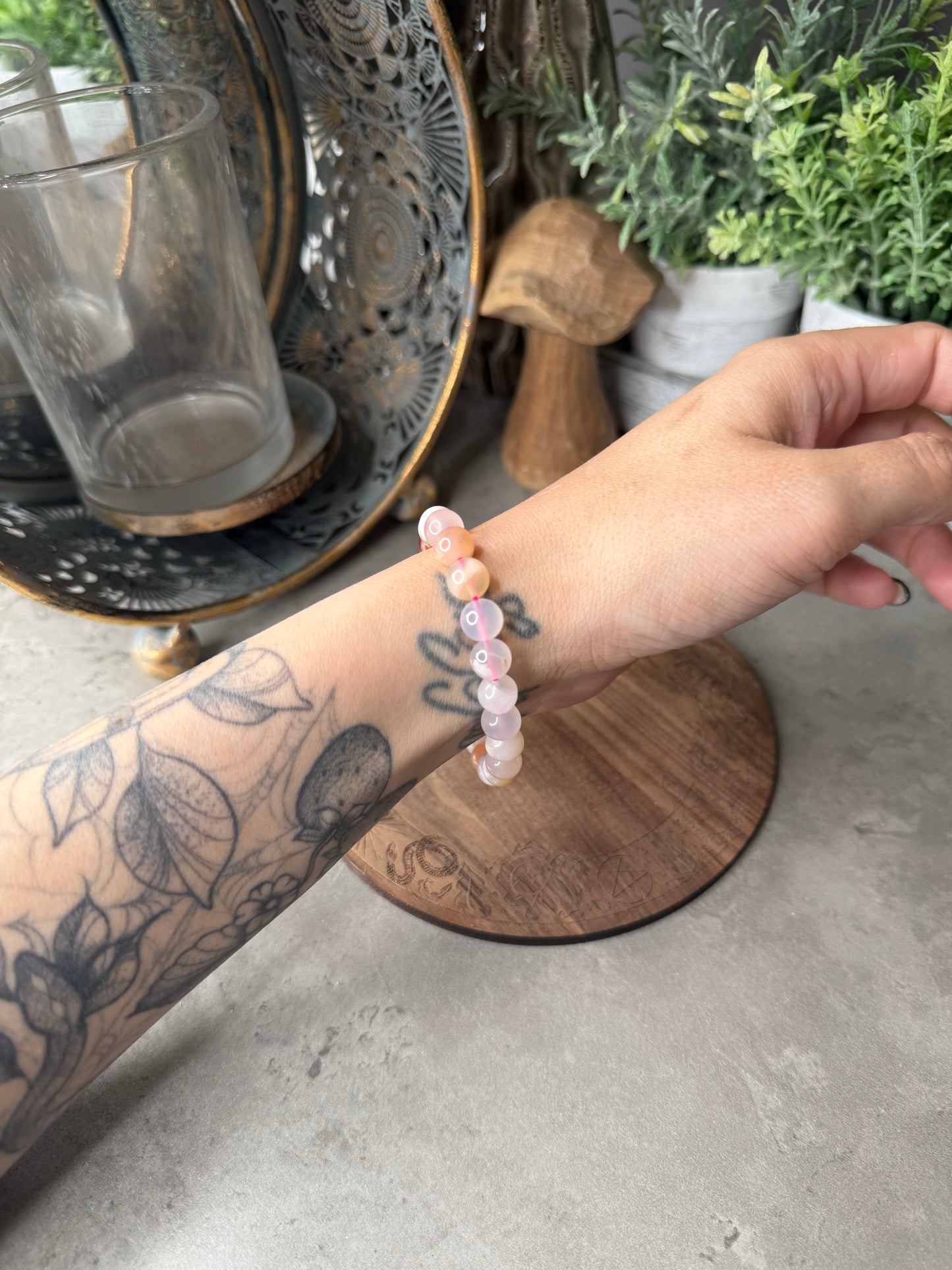 Agate Crystal Beaded Bracelet