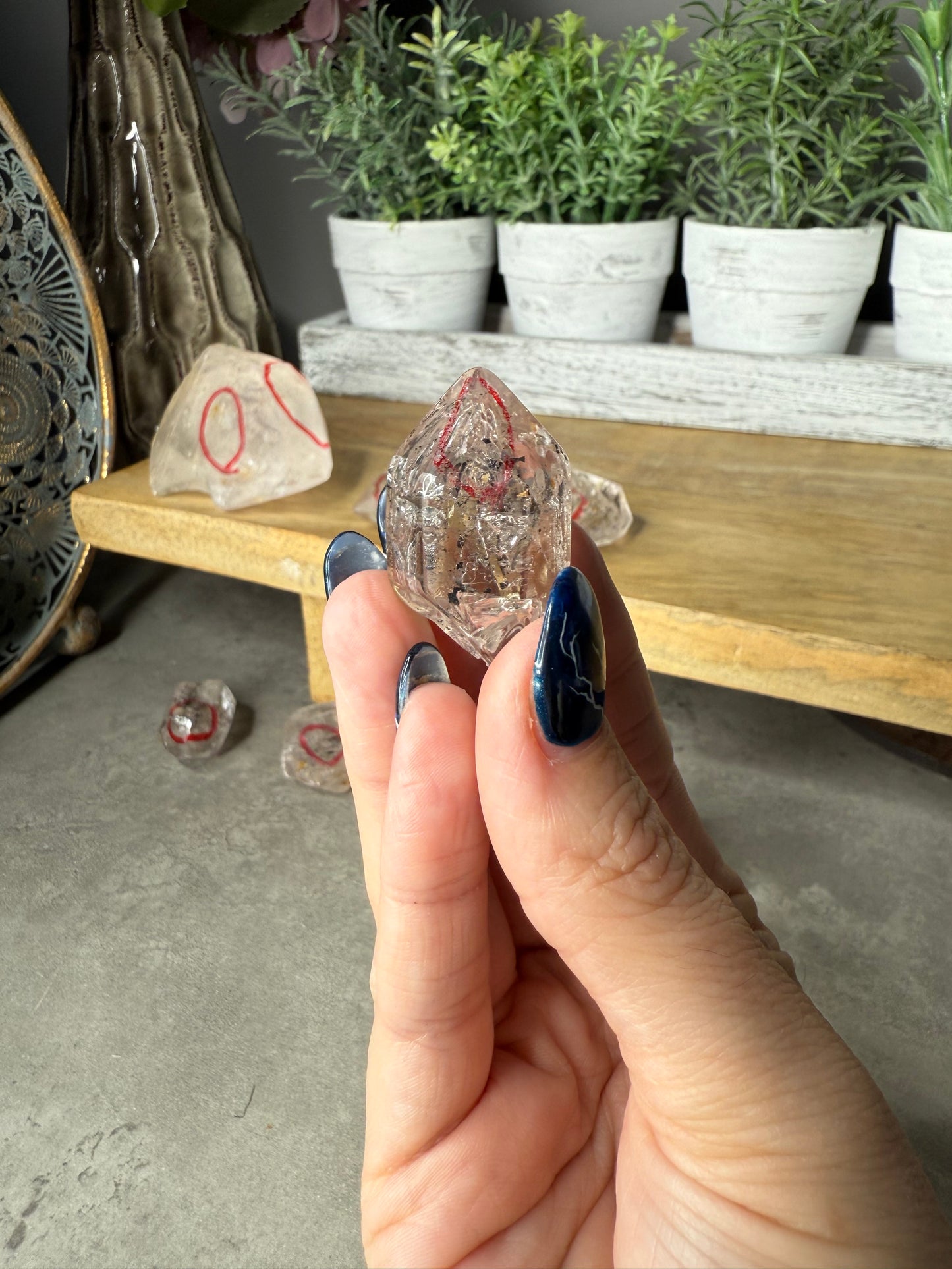 Visible Enhydro Quartz Crystal Freeforms