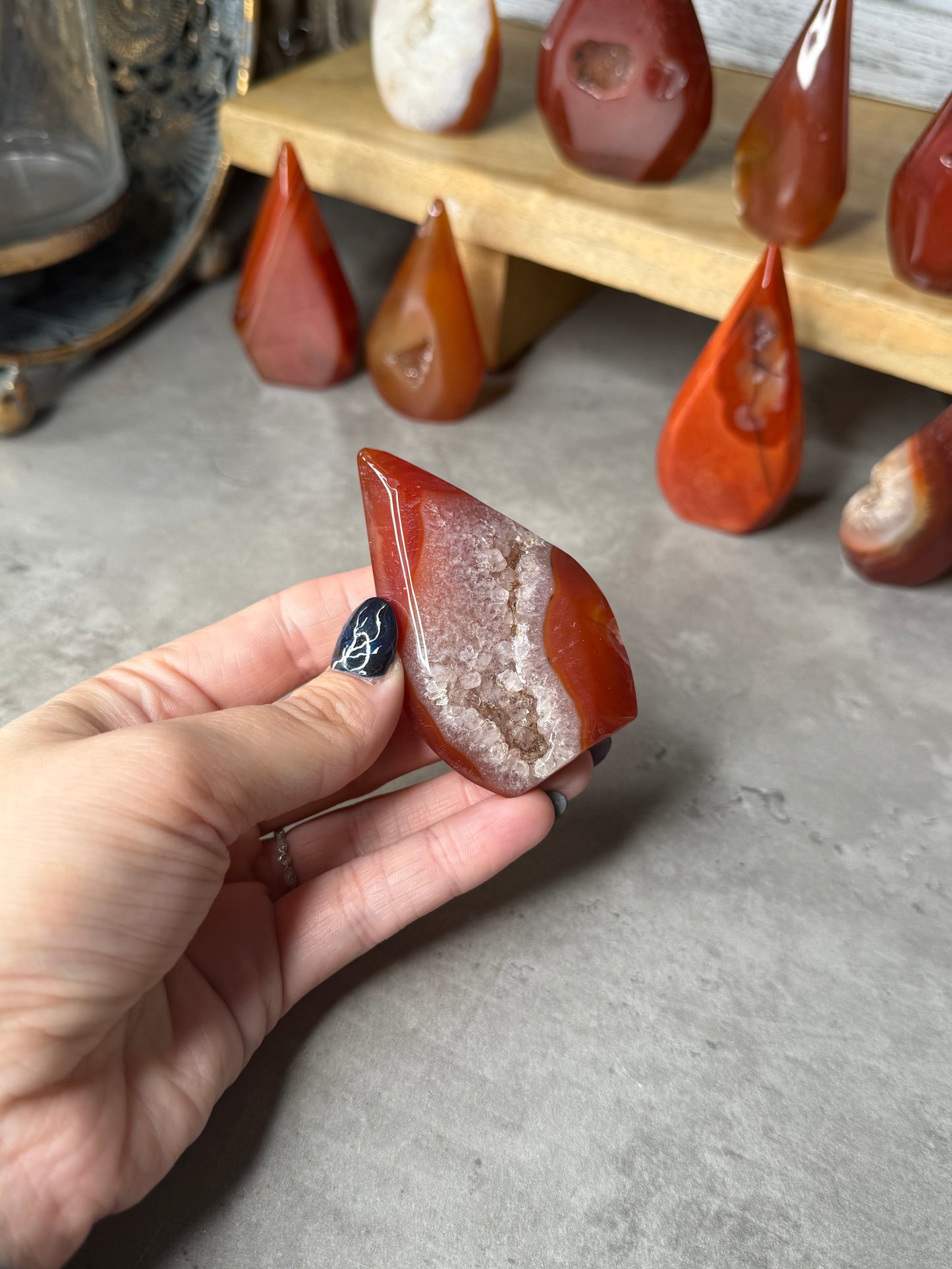 Carnelian Crystal Standing Teardrops