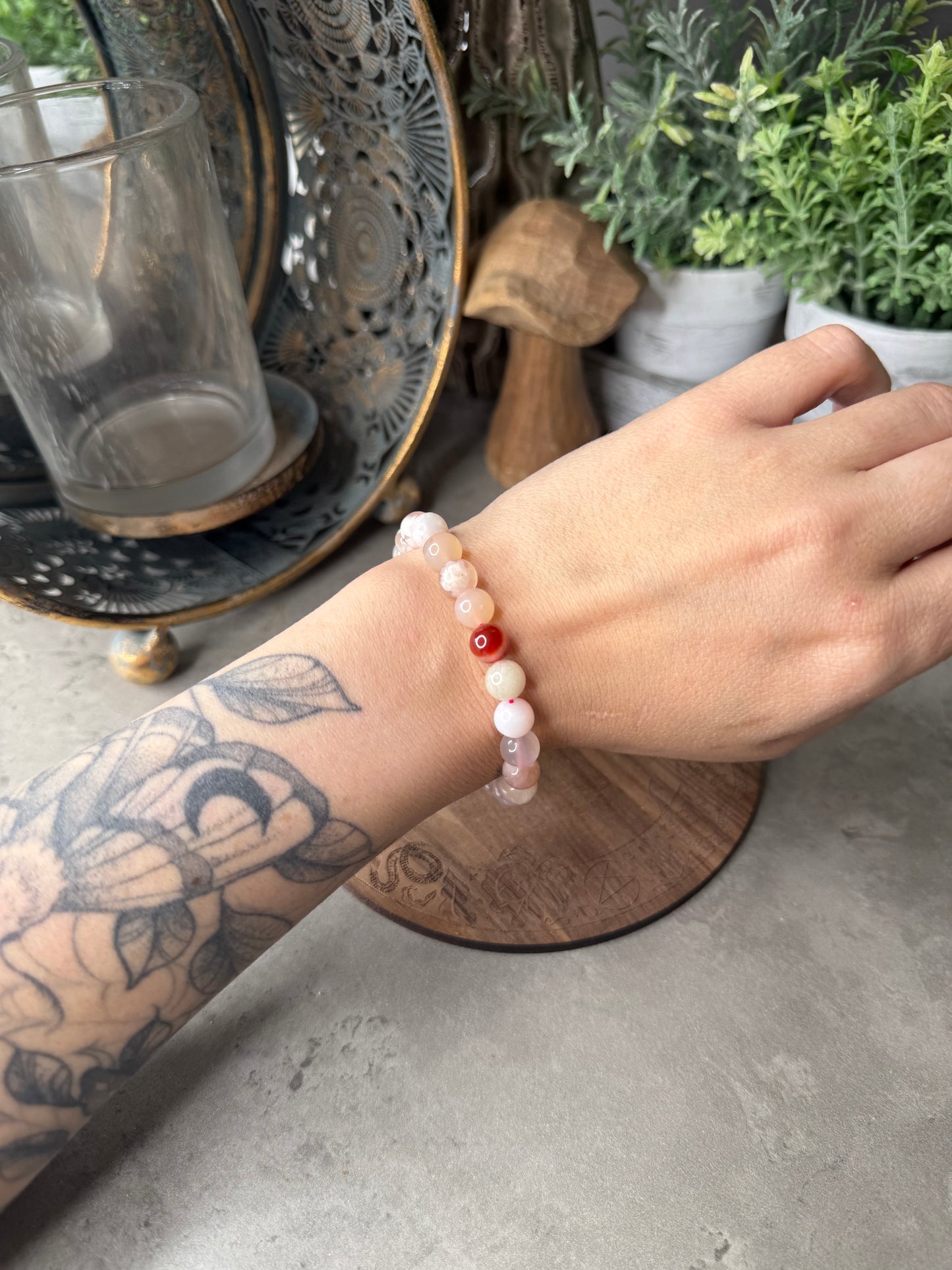 Agate Crystal Beaded Bracelet