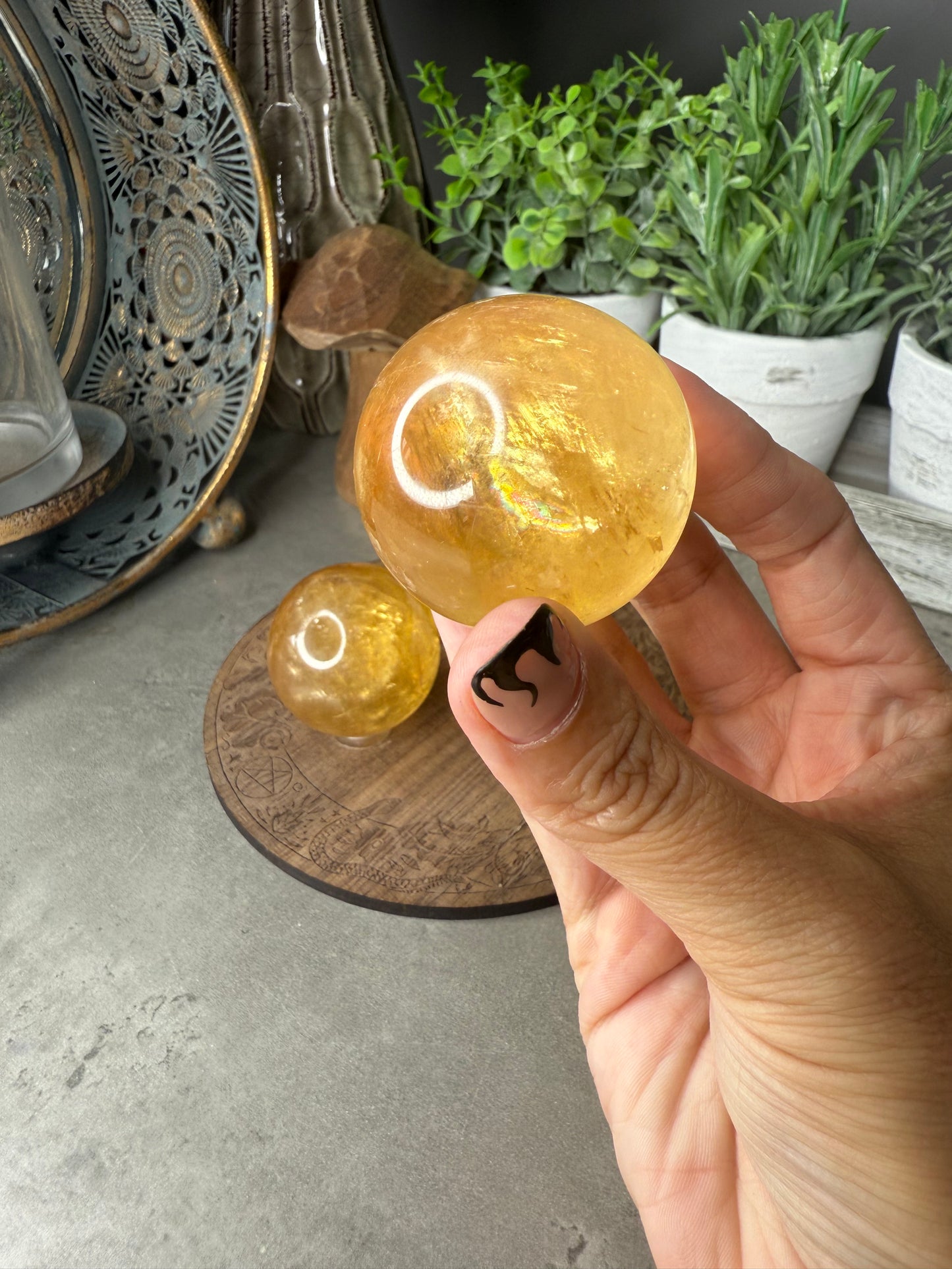 AAA Honey Calcite Crystal Spheres