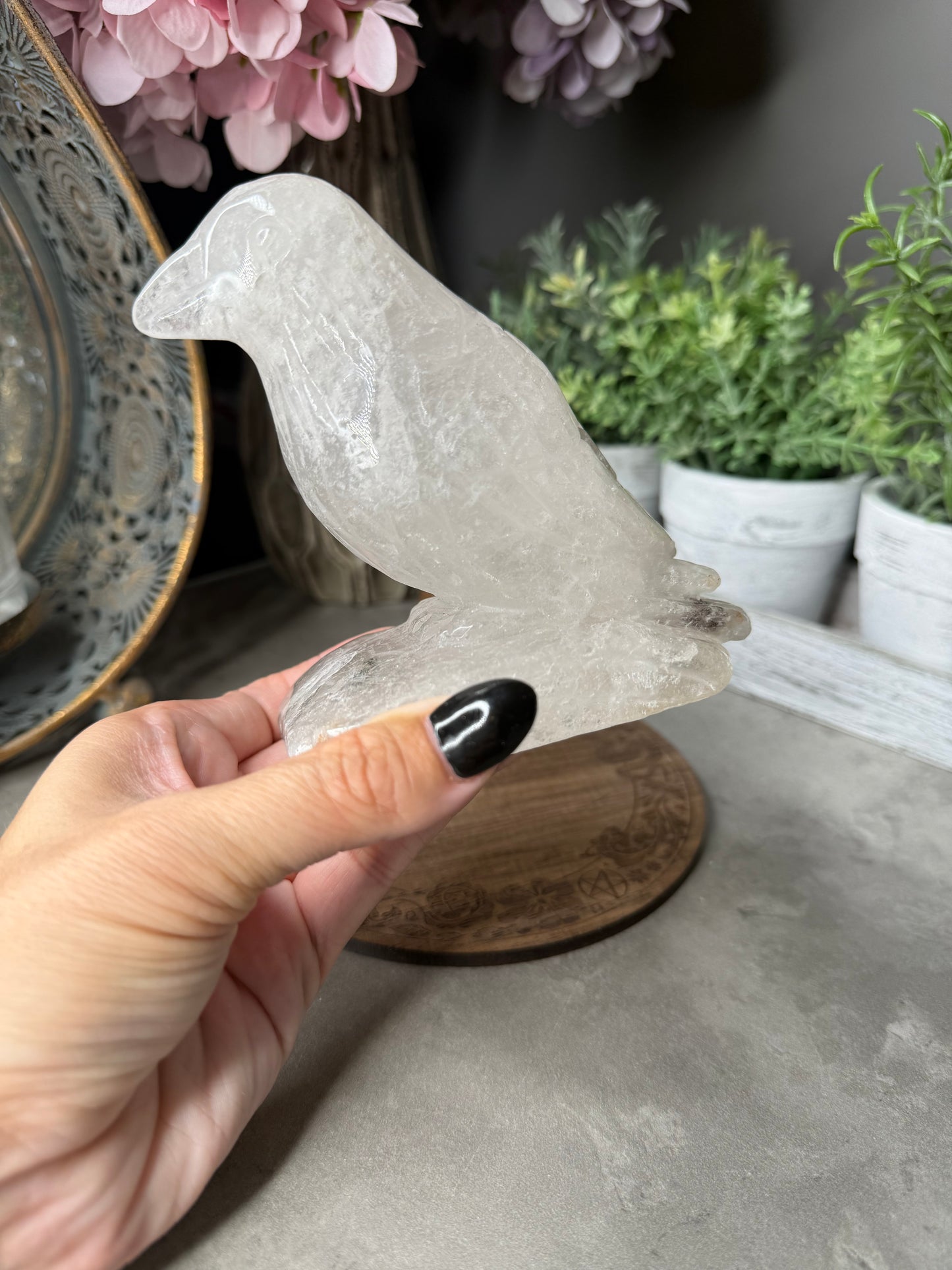 Garden Quartz Bird Crystal Carving