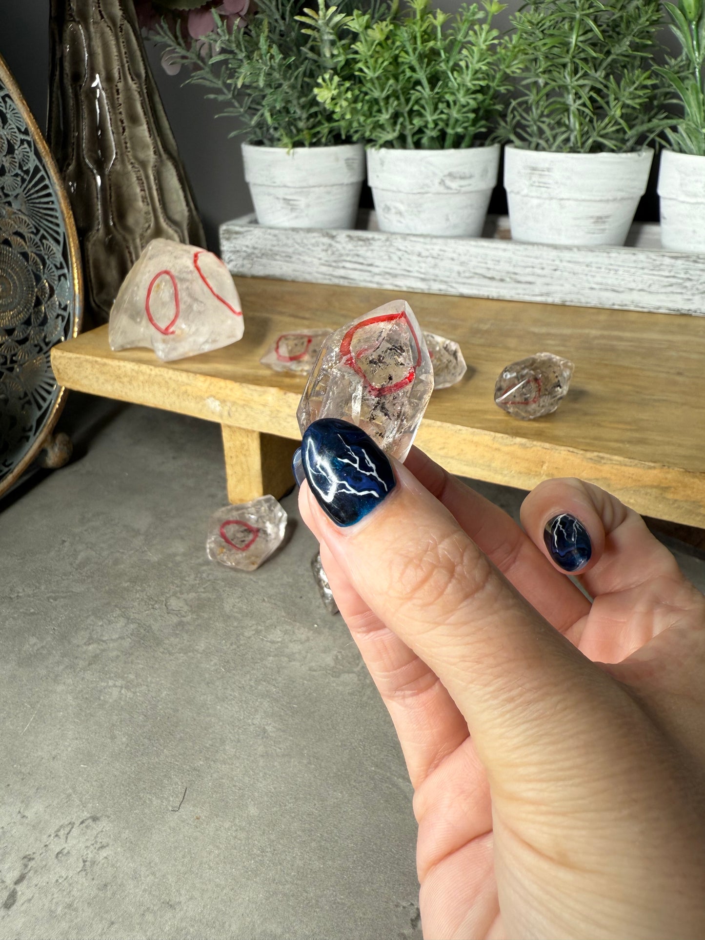 Visible Enhydro Quartz Crystal Freeforms