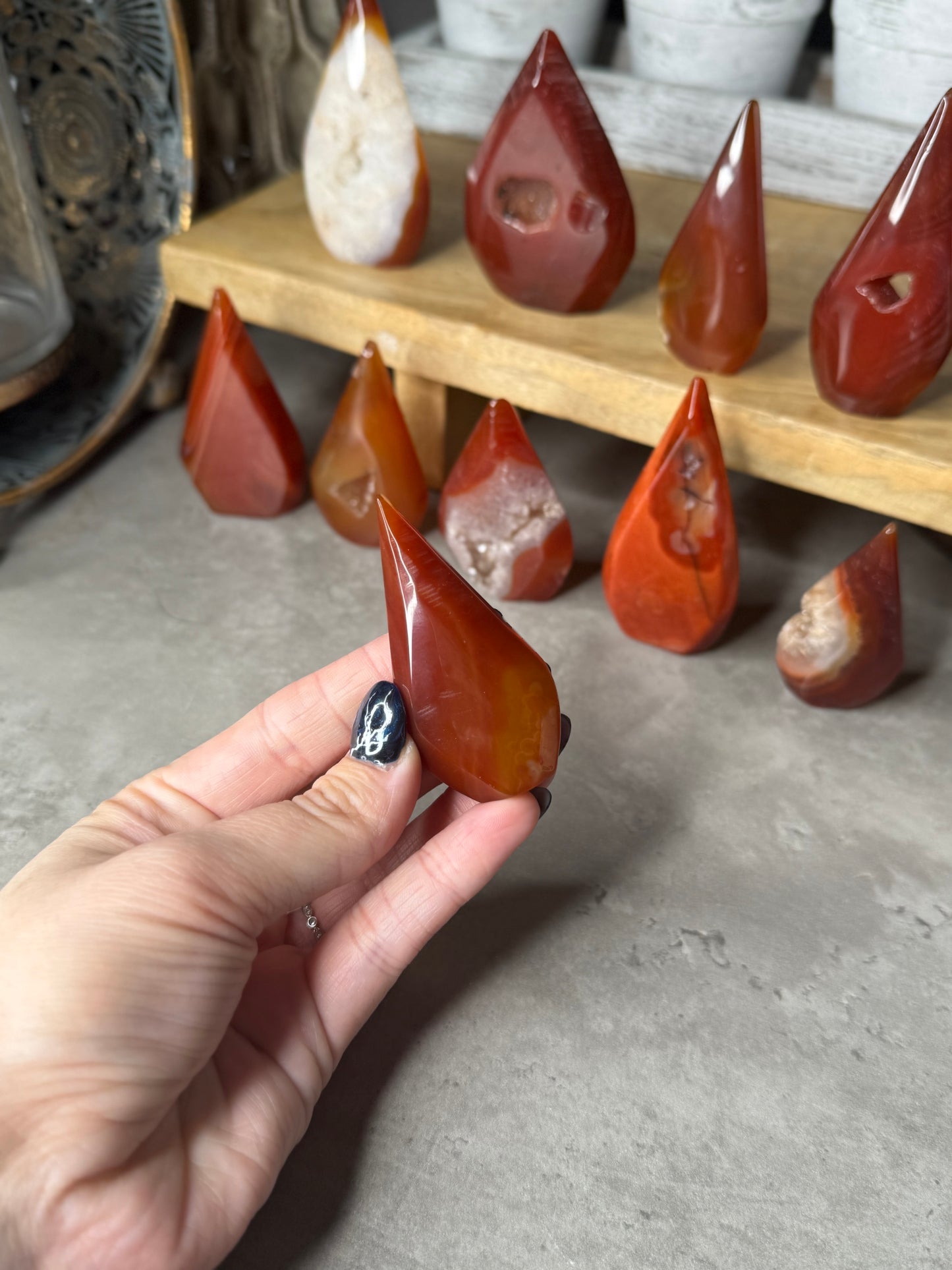 Carnelian Crystal Standing Teardrops