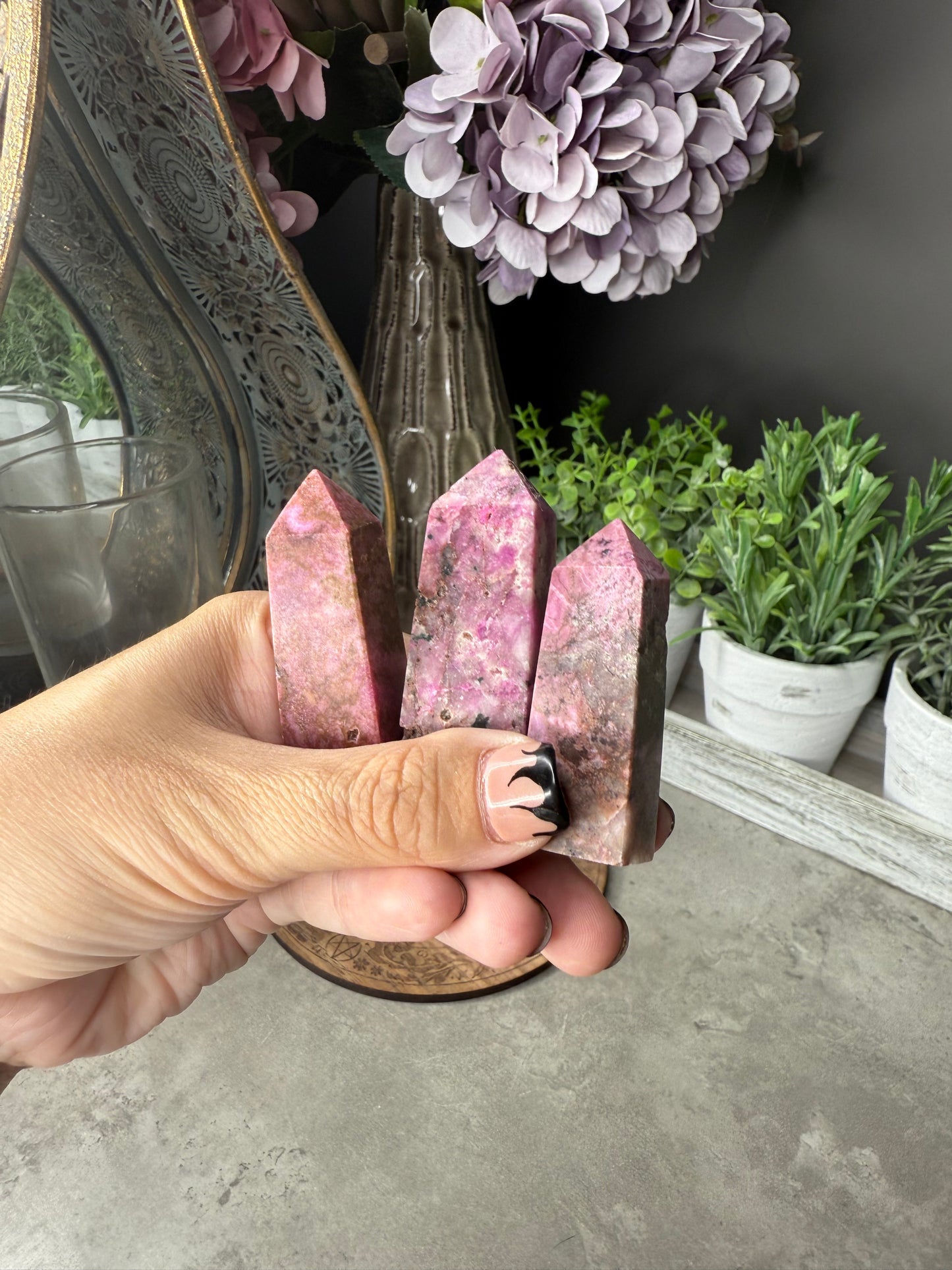 Cobalt Calcite Crystal Towers