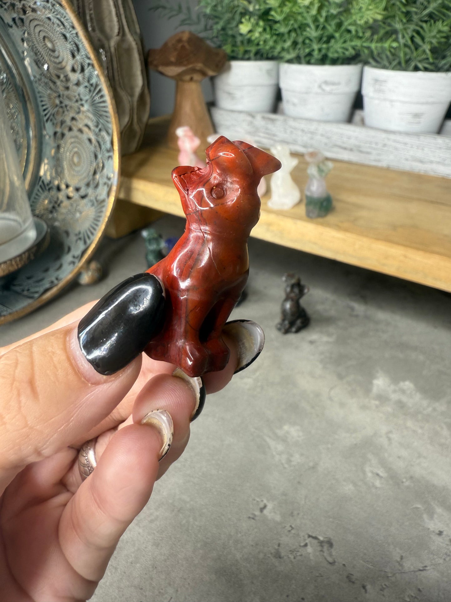 Butterfly Cat Crystal Carvings