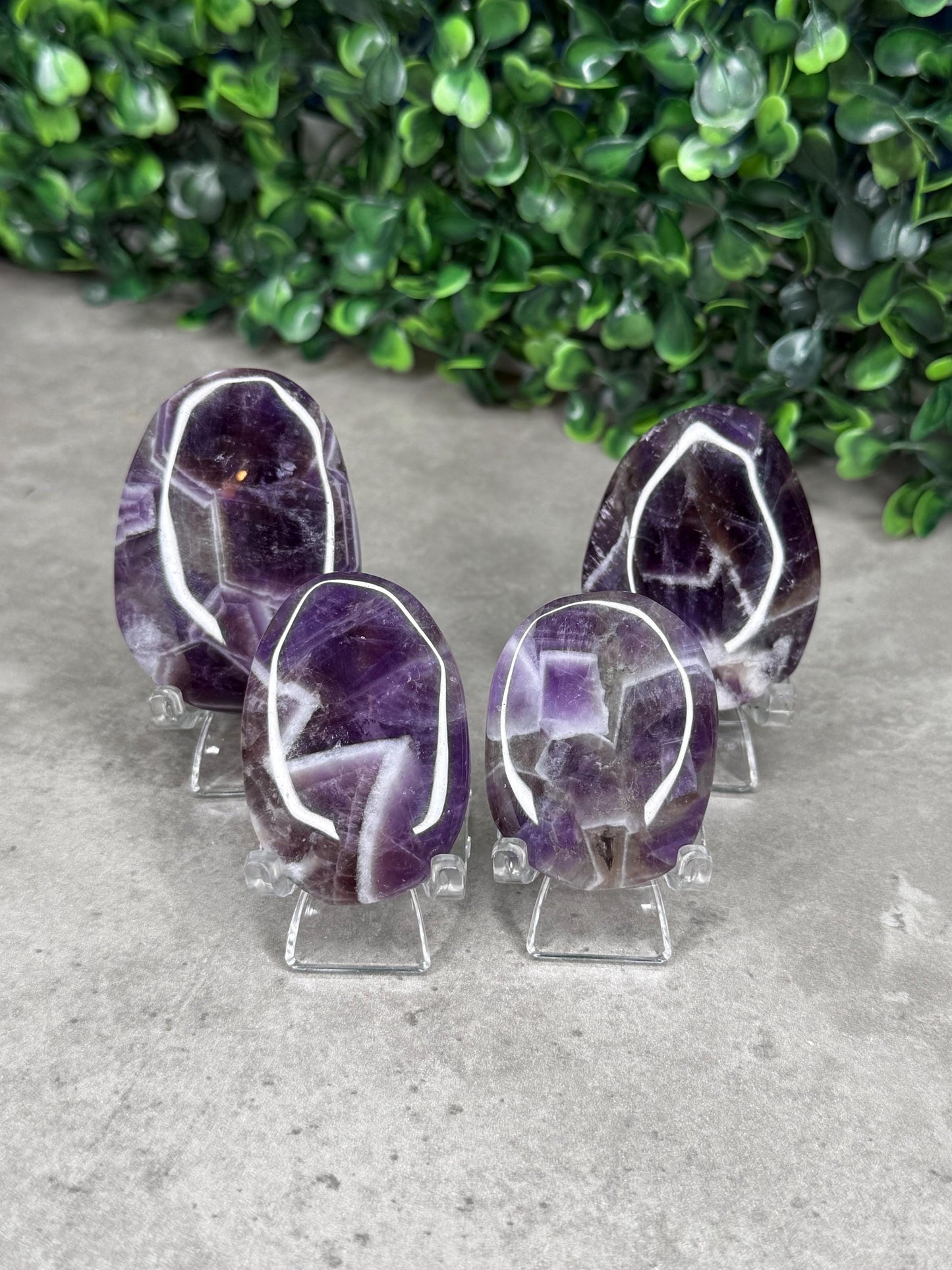Dream Amethyst Palmstone Crystal Carvings