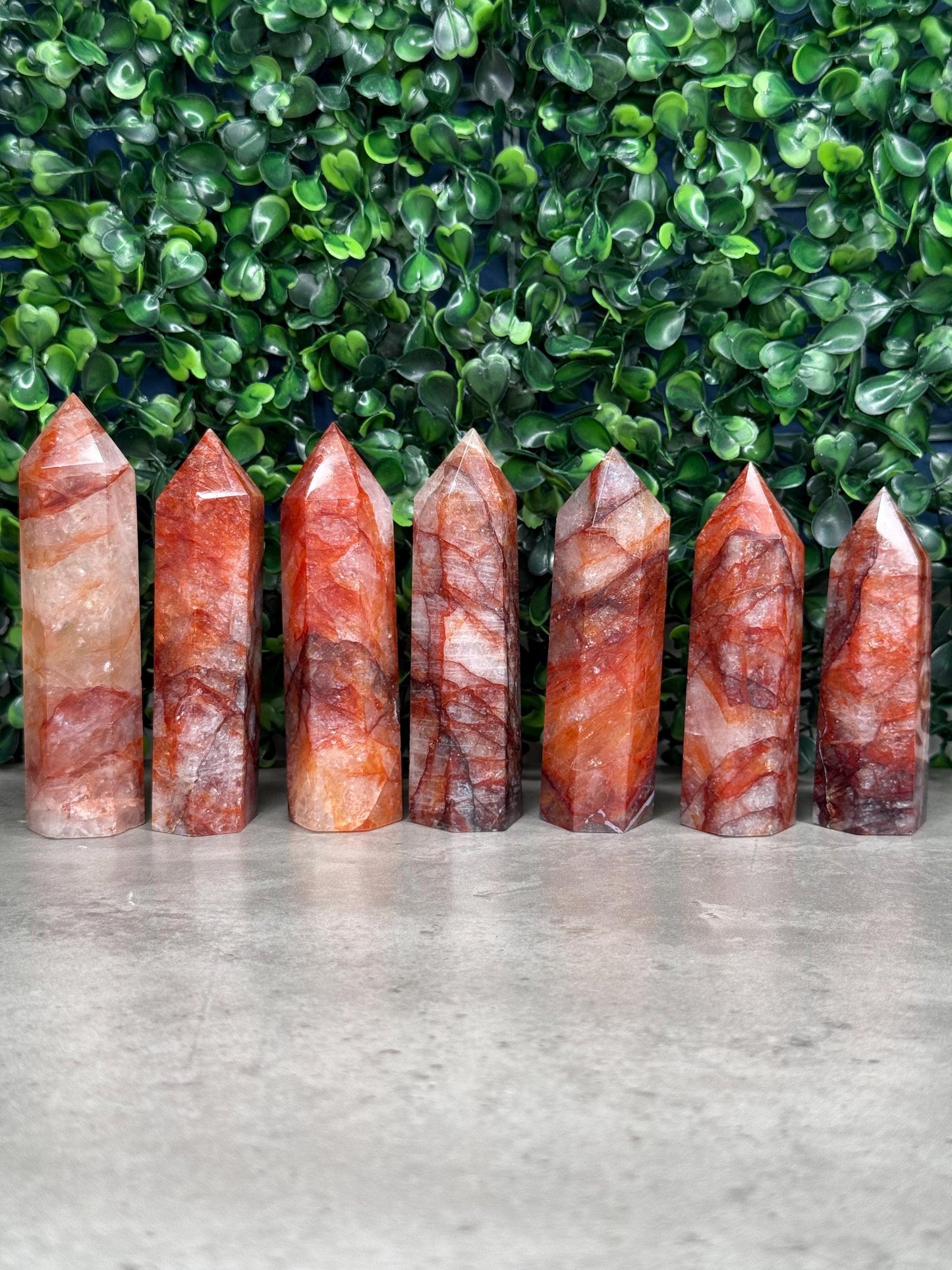 Fire Quartz Towers Crystal Carvings