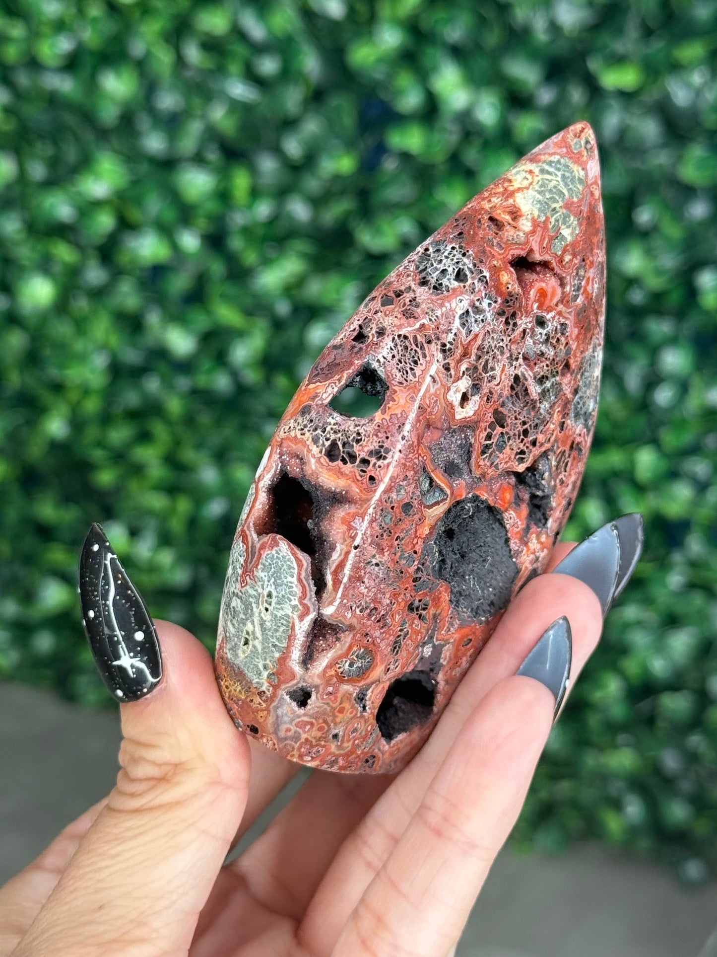 Red Marcasite Teardrop B