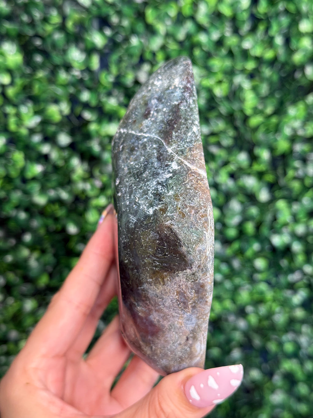 Moss agate & Ocean Jasper Bowl 369g Madagascar - Imperfect