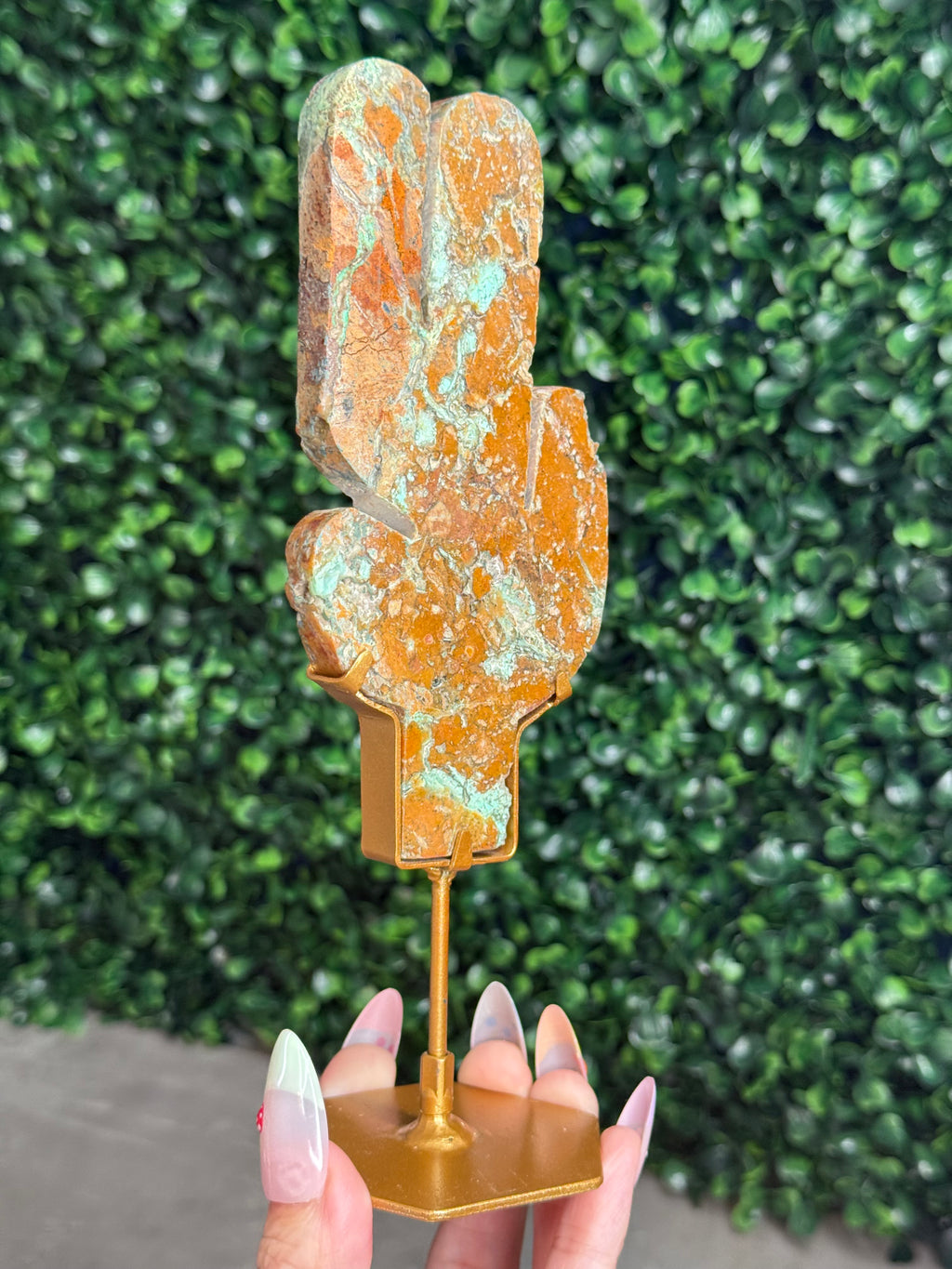 Smithsonite Cactus Crystal Carving - Indonesia - A